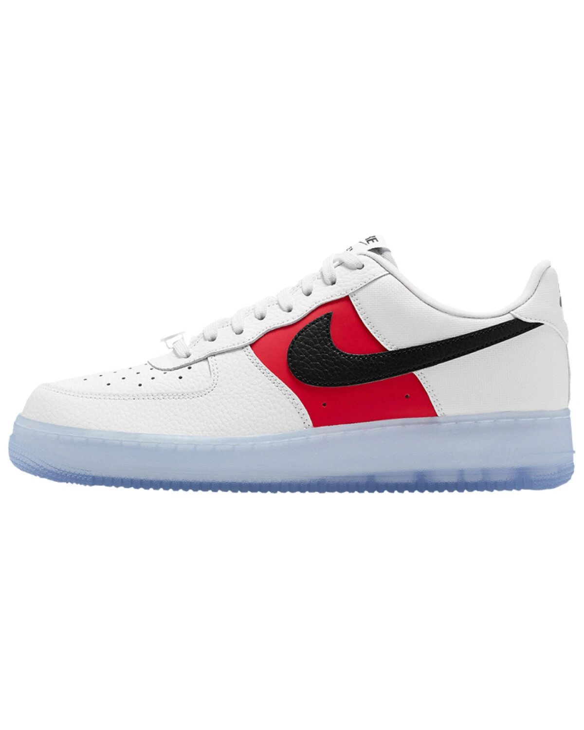 Nike Air Force 1 мужские повседневные кроссовки белые с красно-чёрным логотипом картинка