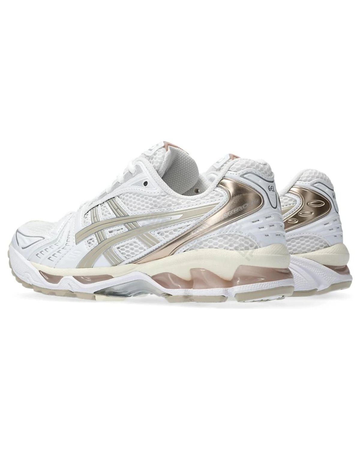 Asics Gel-Kayano 14 женские кроссовки повседневные кожа и сетка бело-коричневые картинка