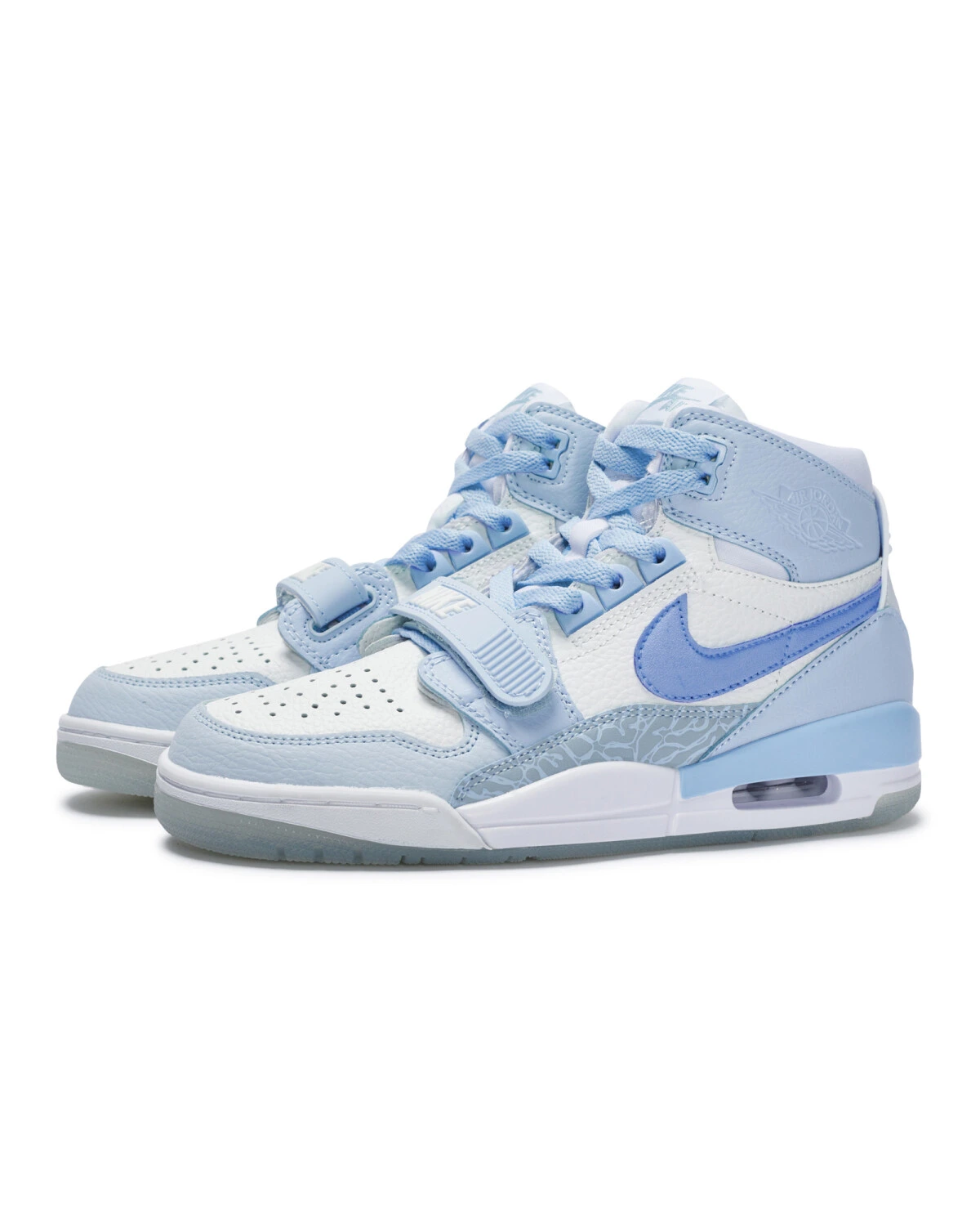 Jordan Legacy 312 женские кроссовки сине-белые с амортизацией картинка