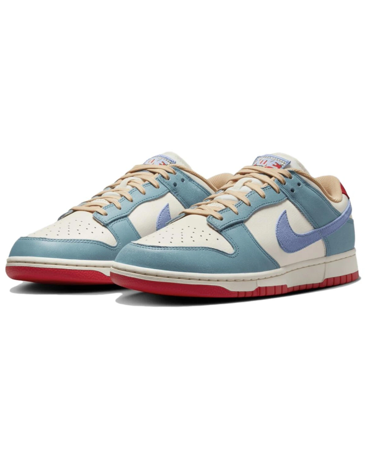 Nike Dunk Low мужские и женские кроссовки бежево-синие картинка