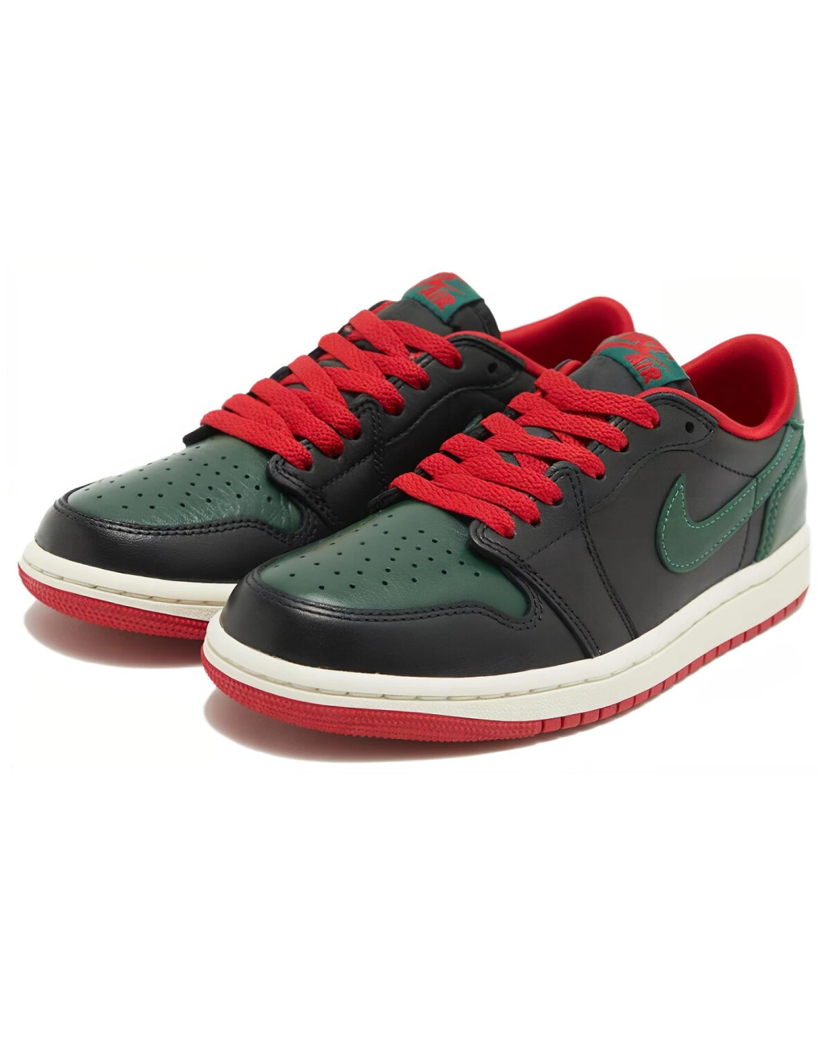 Jordan Air Jordan 1 унисекс кроссовки кожаные черно-зеленые картинка