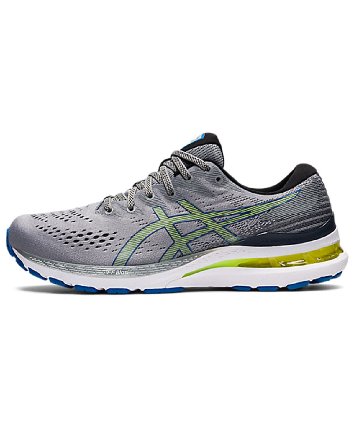 Asics Gel-Kayano 28 мужские кроссовки для бега серо-жёлтые картинка