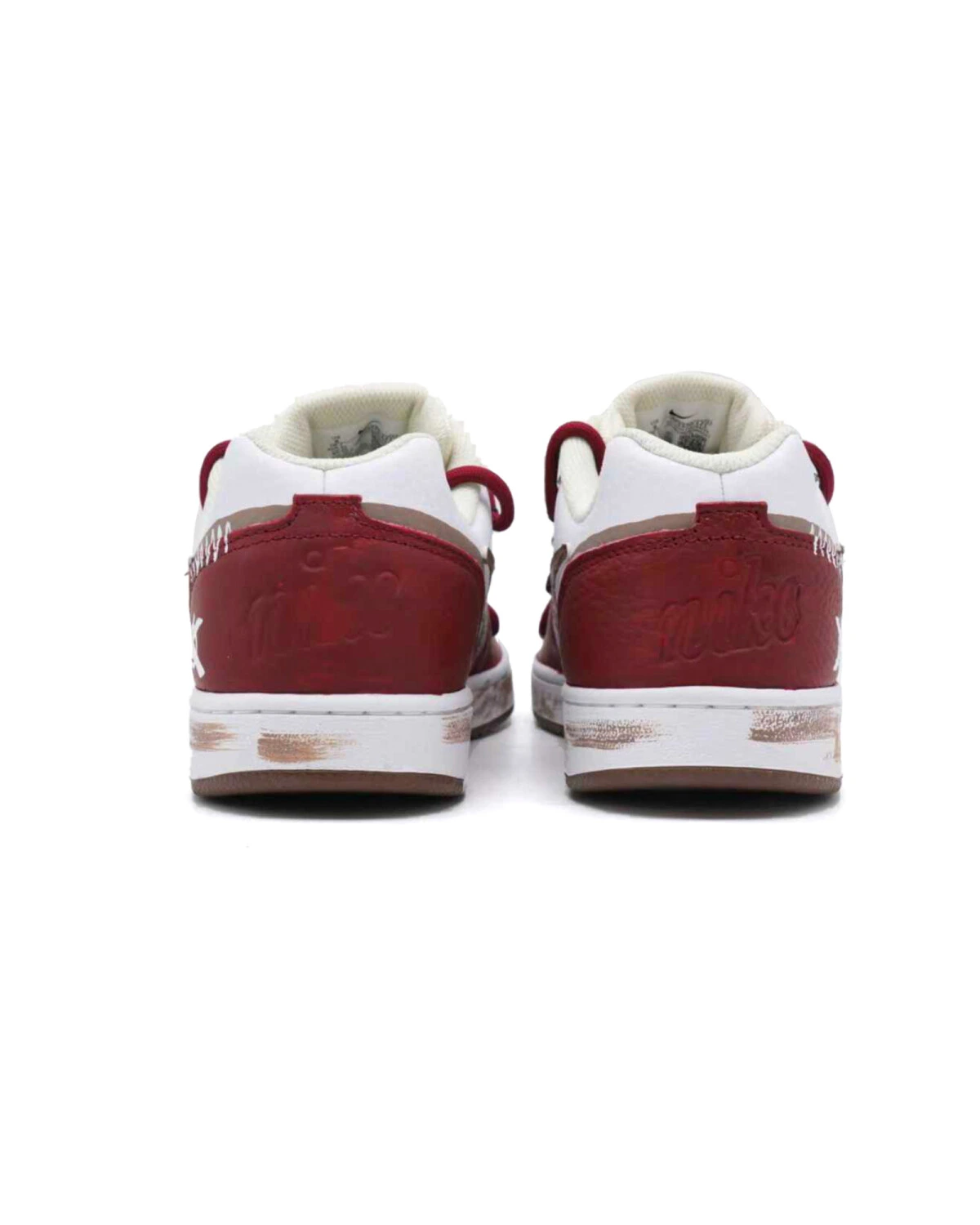 Nike EBERNON мужские кроссовки комфортные бордово-белые картинка