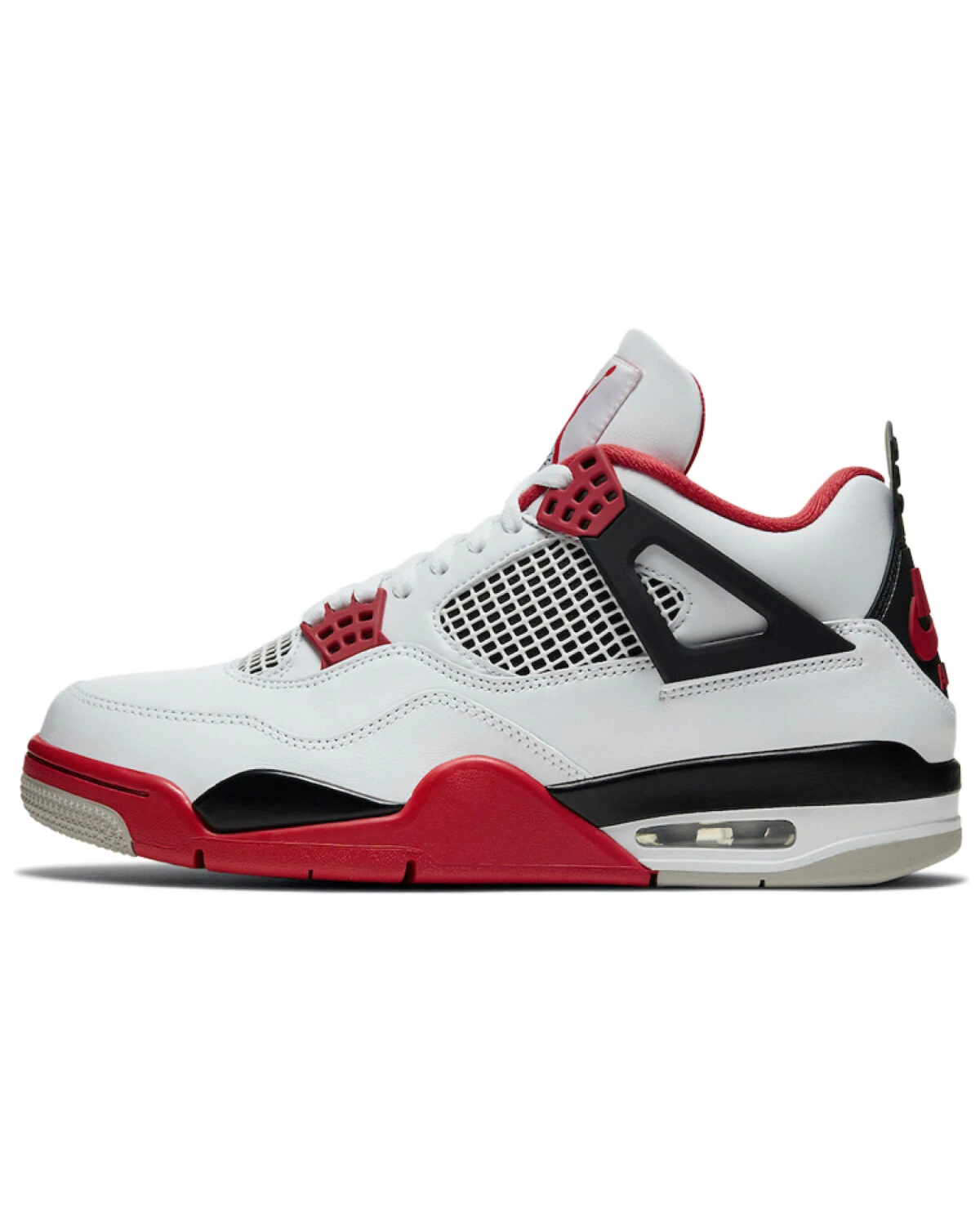 Jordan Air Jordan 4 унисекс кроссовки винтажные бело-красные с кожаным верхом картинка