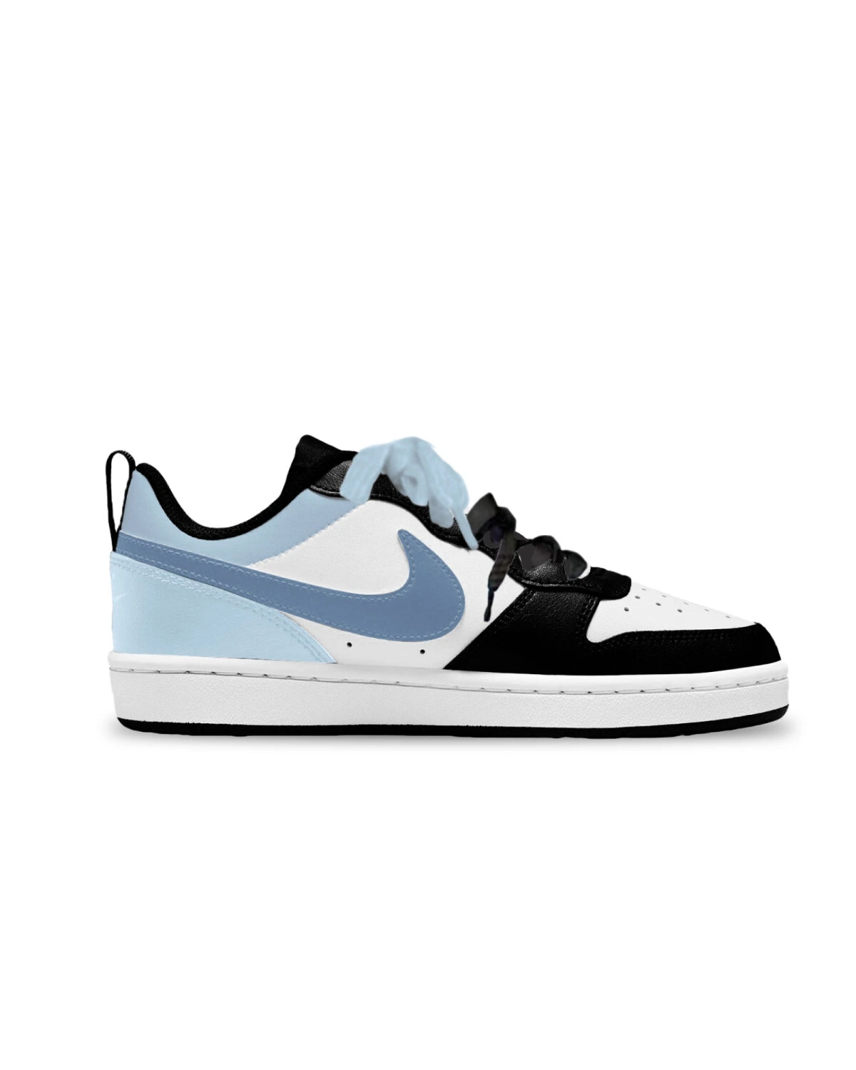 Nike Court Borough Low 2 детские кеды кожаные голубые износостойкие картинка