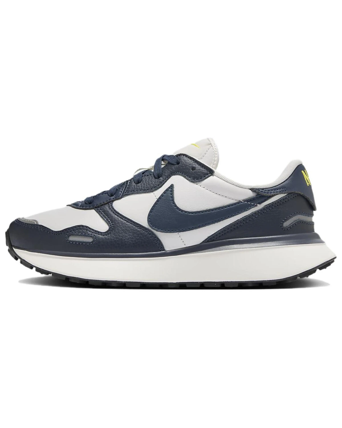 Nike Phoenix Waffle Leather женские кроссовки кожаные сине-белые картинка