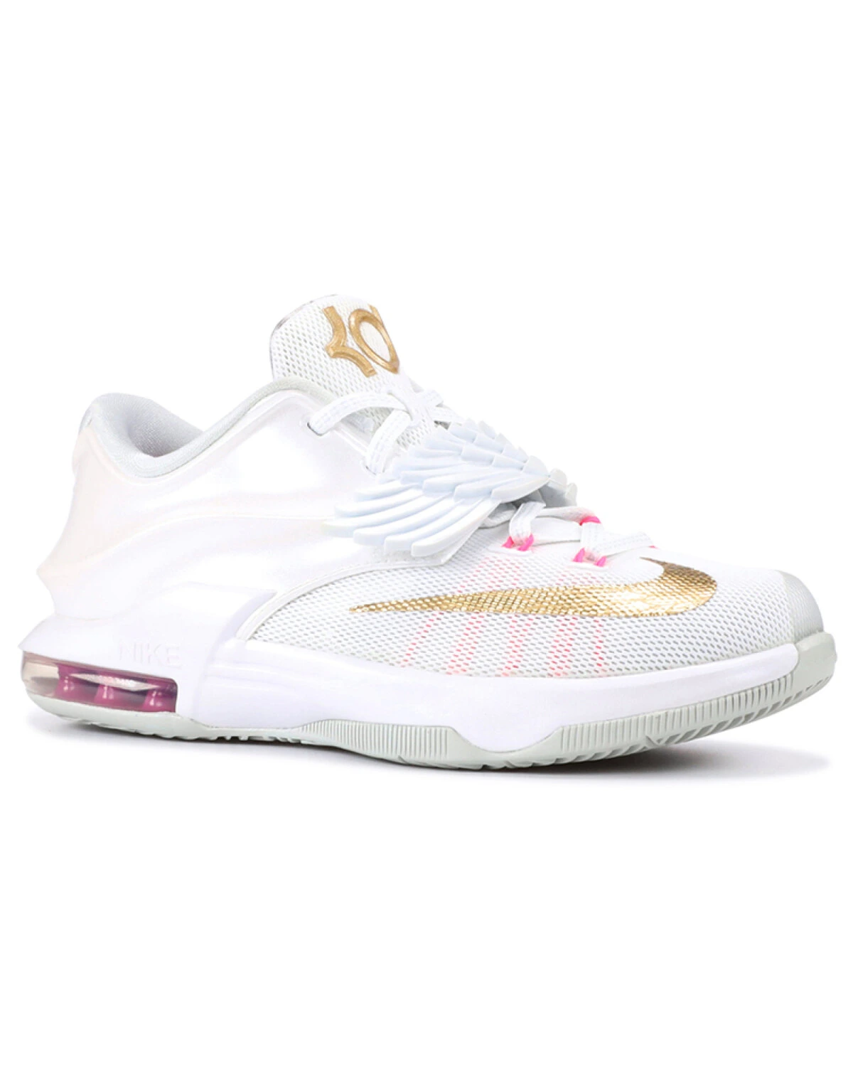 Nike KD 7 Aunt Pearl детские баскетбольные кроссовки белые с золотыми акцентами картинка