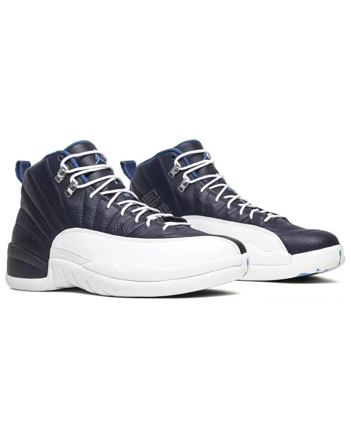 Jordan Air Jordan 12 Retro Obsidian мужские кроссовки высокие бело-синие картинка
