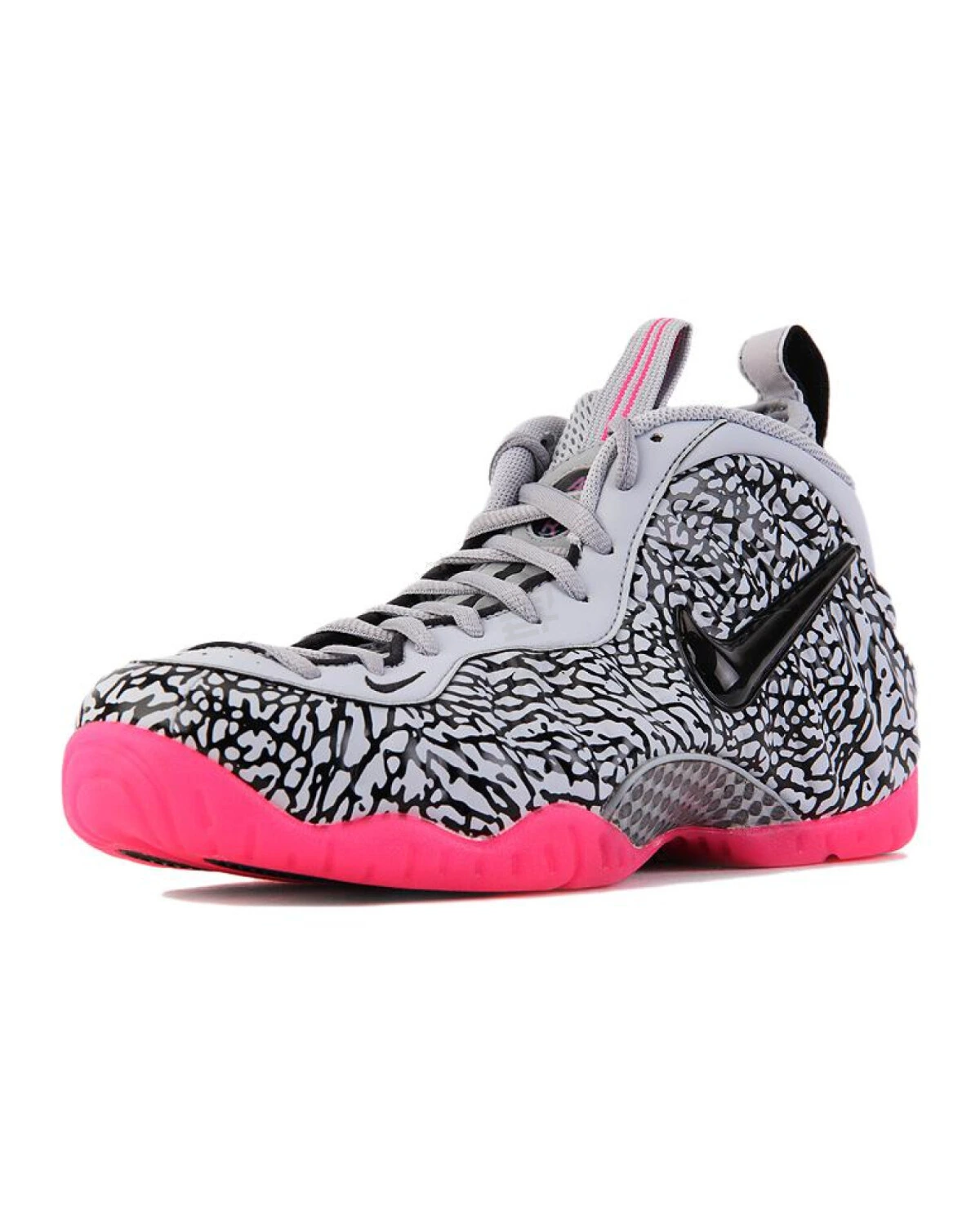 Nike Foamposite Pro Elephant Print мужские баскетбольные кроссовки серо-розовые картинка