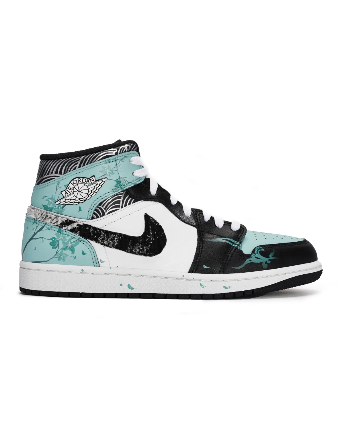 Jordan Air Jordan 1 Peach Blossom Унисекс кроссовки средней высоты с цветочным принтом картинка