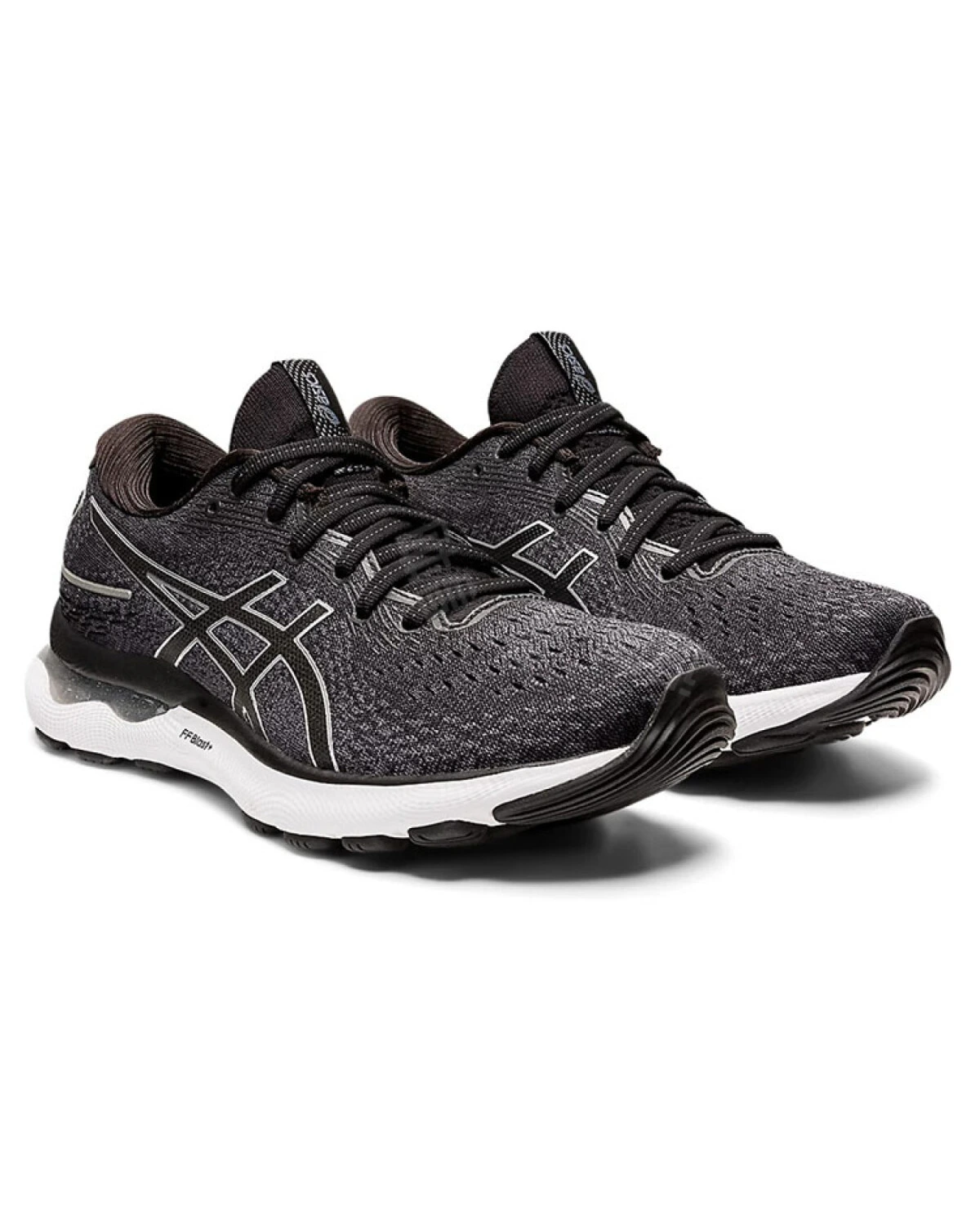 Asics GEL-Nimbus 24 женские кроссовки для марафона текстильные чёрно-серые картинка