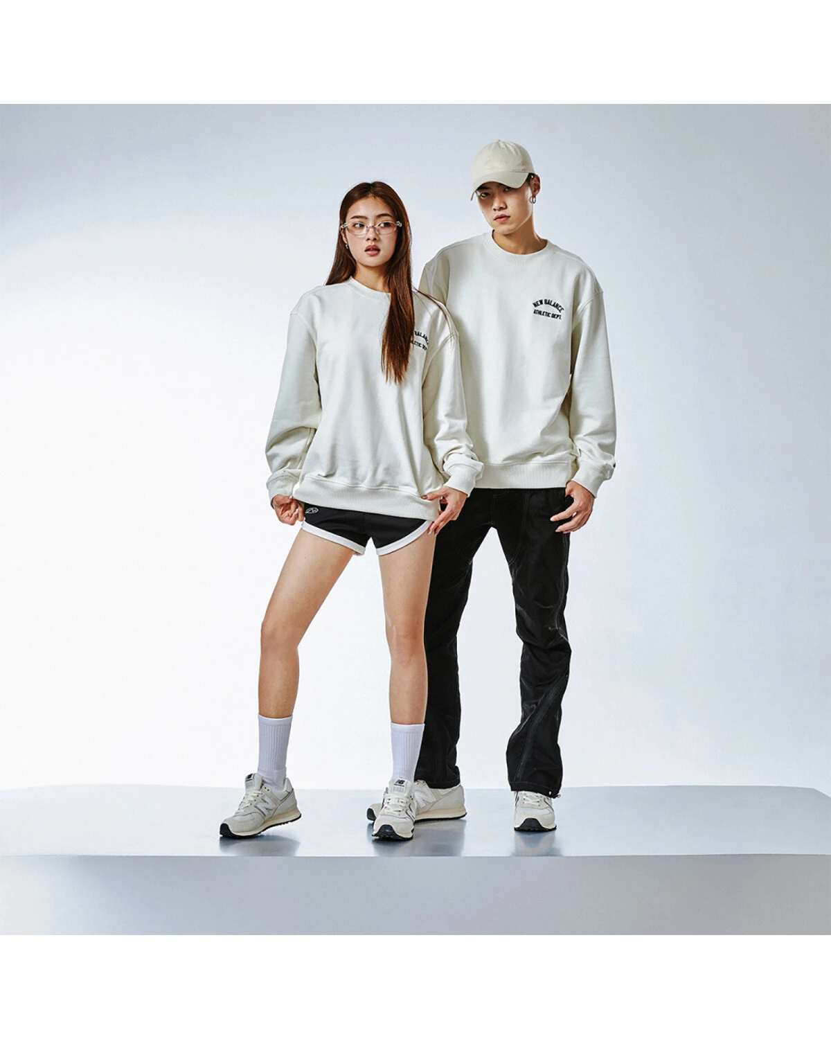 New Balance 574 унисекс кроссовки повседневные серо-белые картинка