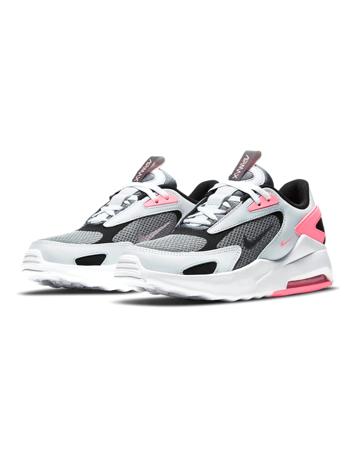 Nike Air Max Bolt детские беговые кроссовки черно-белые с розовым картинка