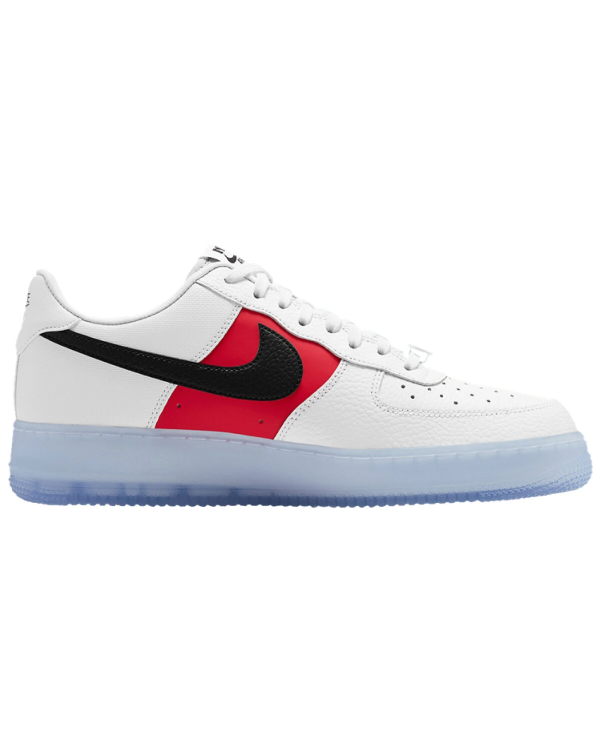 Nike Air Force 1 мужские повседневные кроссовки белые с красно-чёрным логотипом картинка