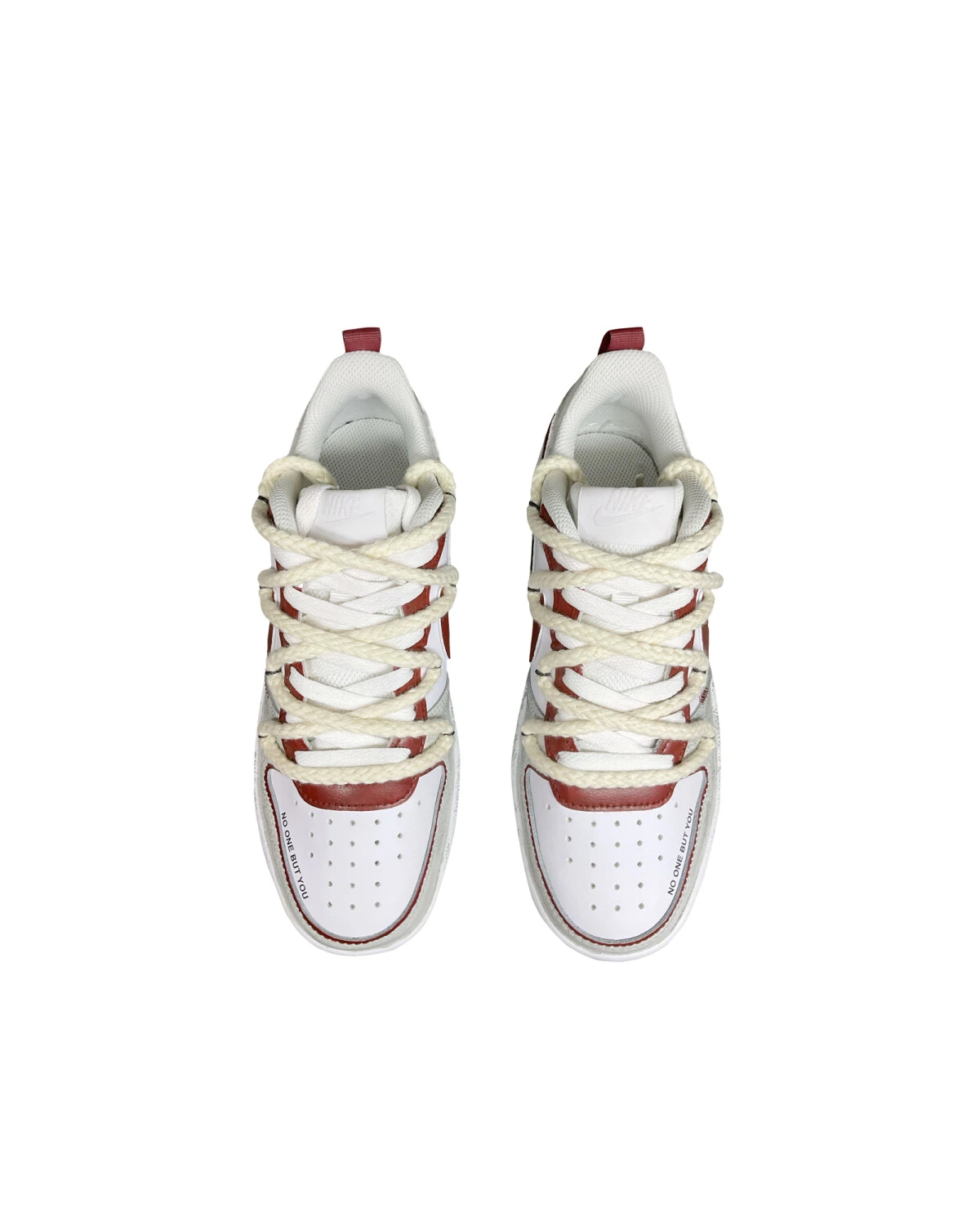 Nike Court Borough детские кроссовки кожаные красно-белые с амортизацией картинка