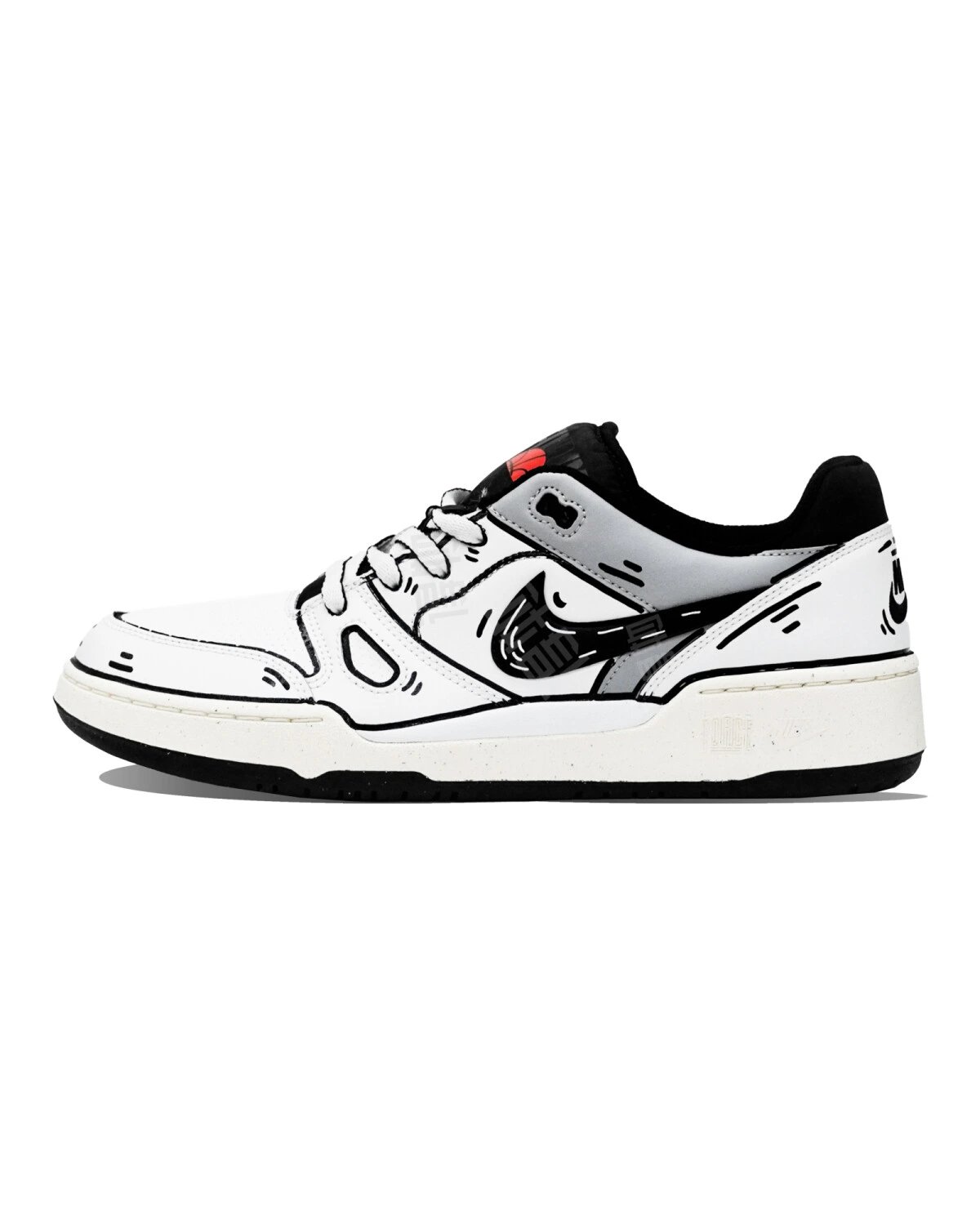 Nike Full Force ABLOODING мужские кроссовки аниме-стиль чёрно-белые картинка