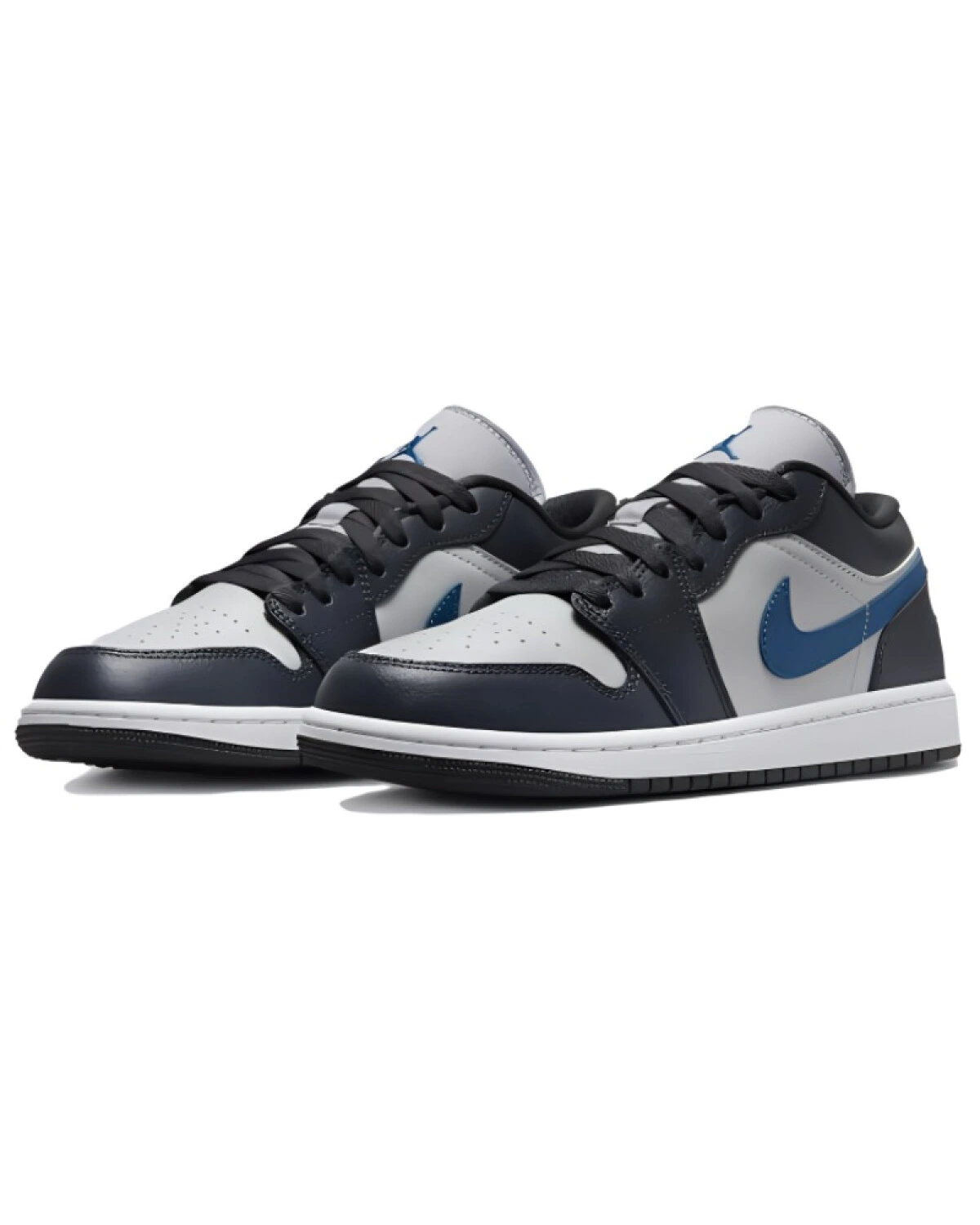 Jordan Air Jordan 1 унисекс кроссовки кожаные черно-серо-синие картинка