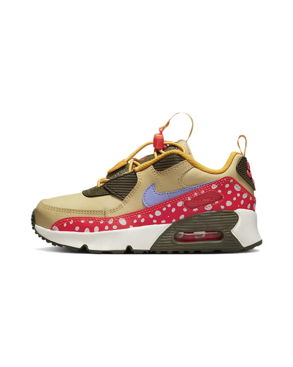 Nike Air Max 90 детские кроссовки коричнево-красные с амортизацией картинка