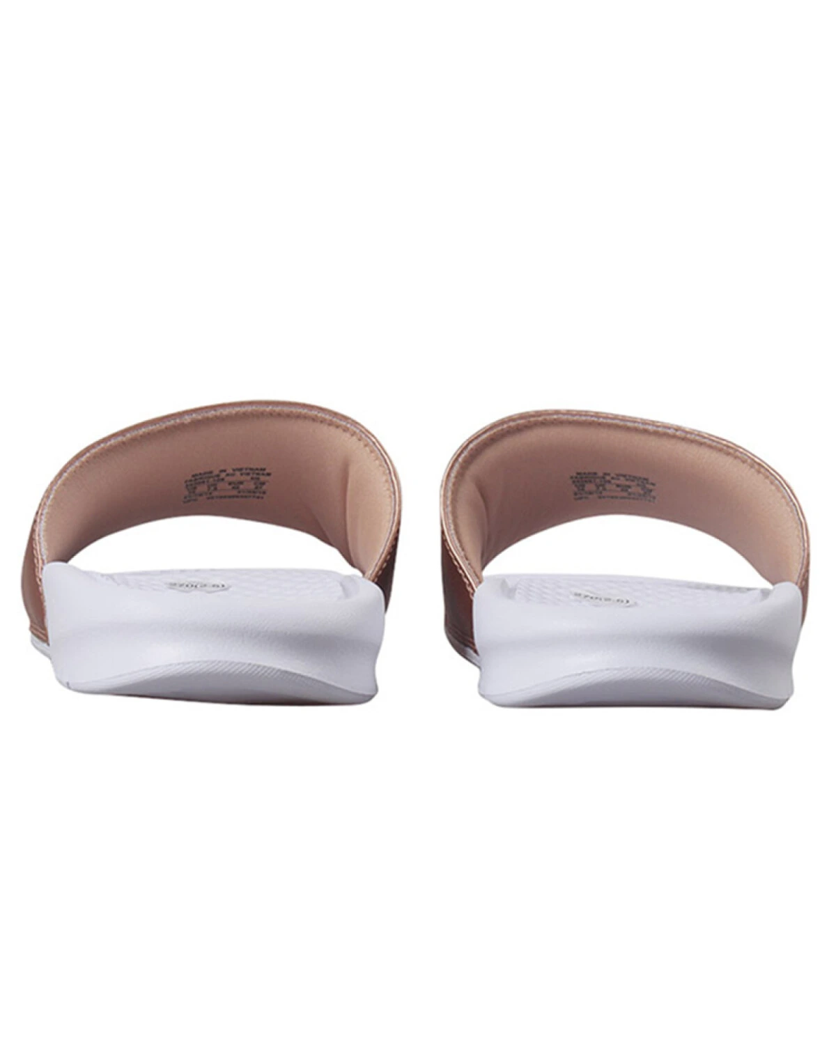 Nike Slip-Ons женские шлепанцы золотисто-белые из синтетической кожи картинка