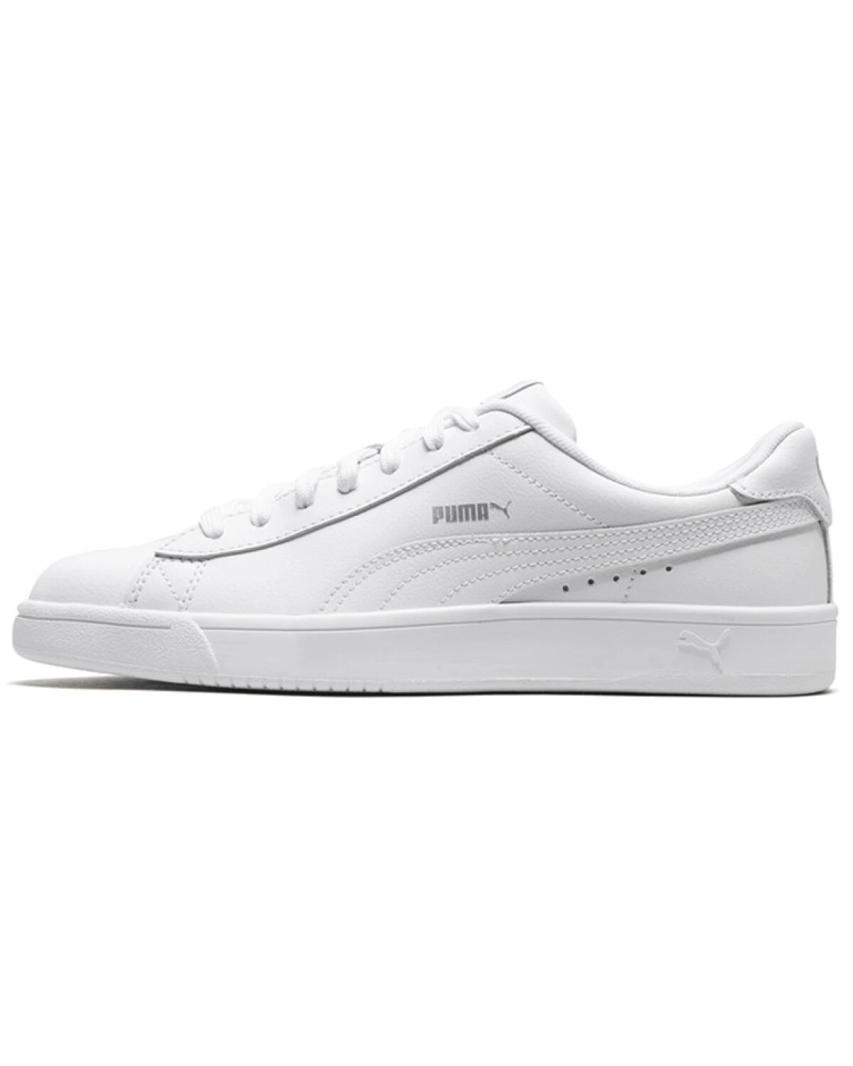 PUMA Court Breaker Derby L мужские и женские кроссовки белые кожаные картинка