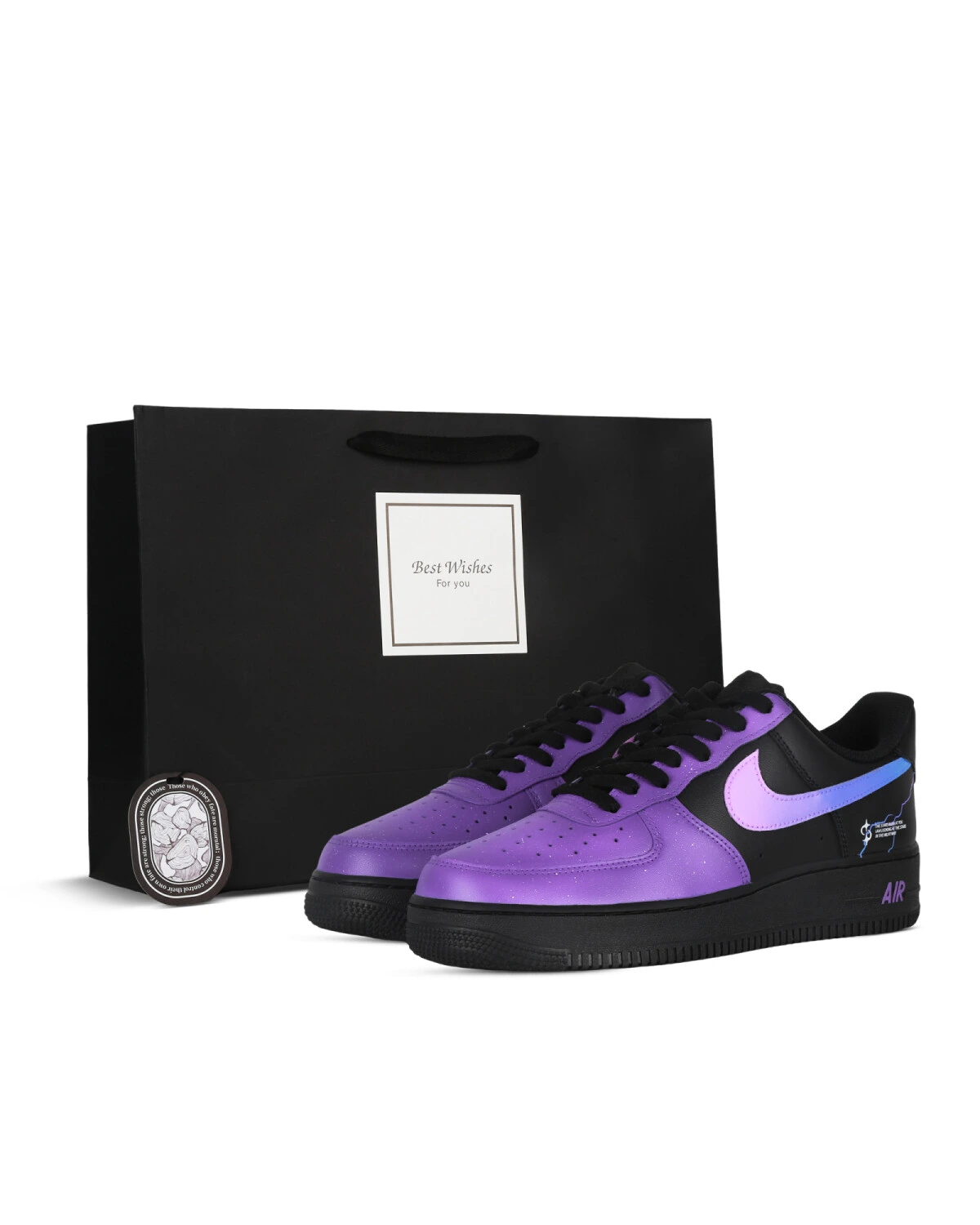 Nike Air Force 1 Galaxy Fall Black Warrior Унисекс кроссовки с амортизацией и перфорацией картинка