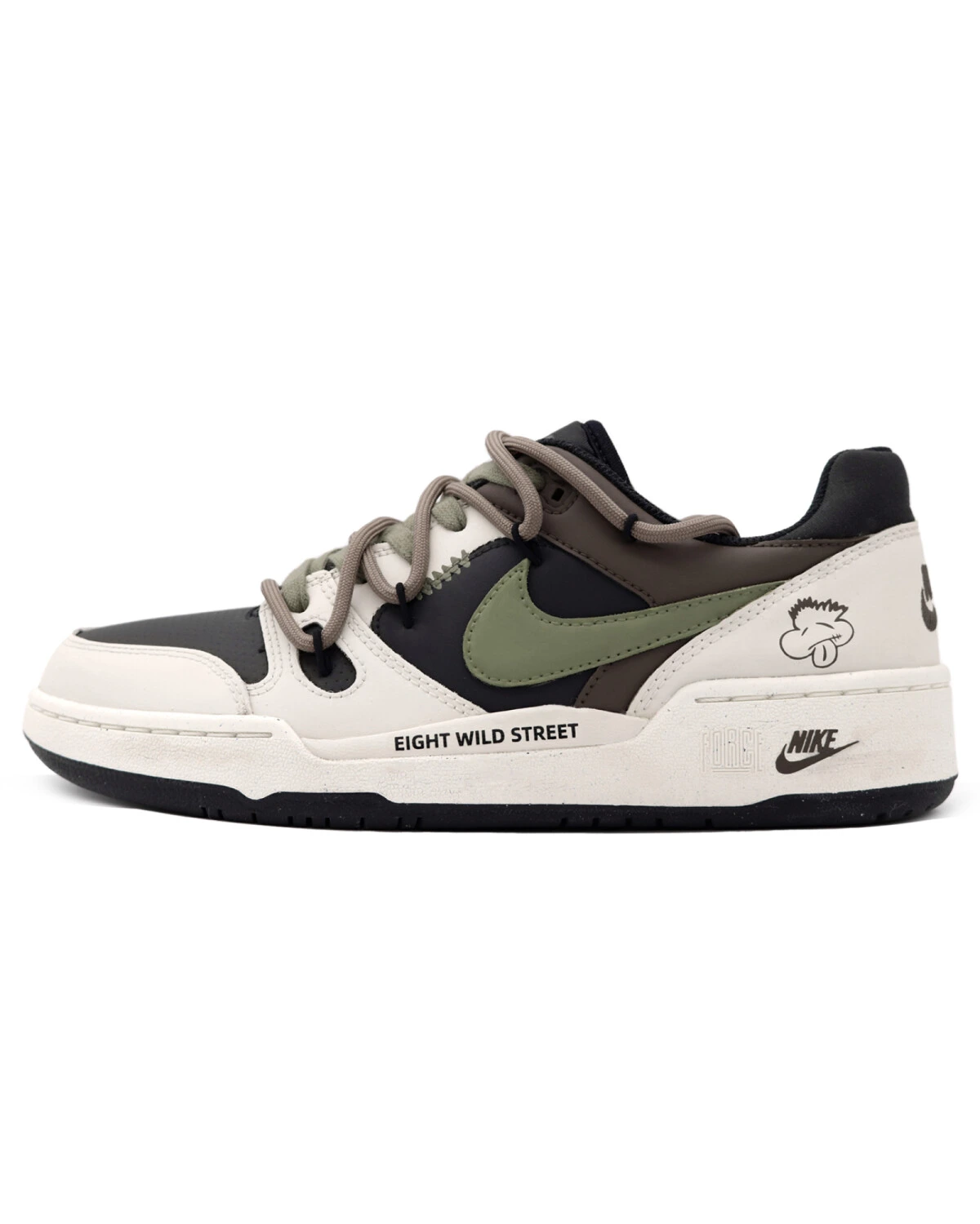 Nike Full Force мужские кеды ретро-стиль коричнево-зеленые картинка