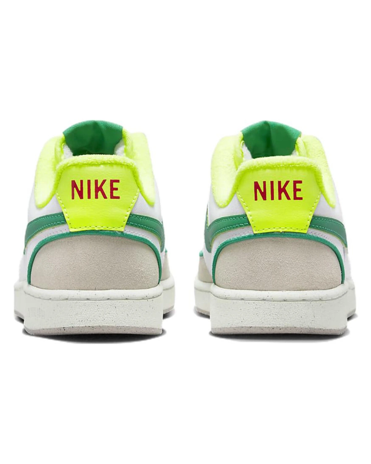 Nike Court Vision 1 женские повседневные кроссовки из ткани бело-зеленые картинка