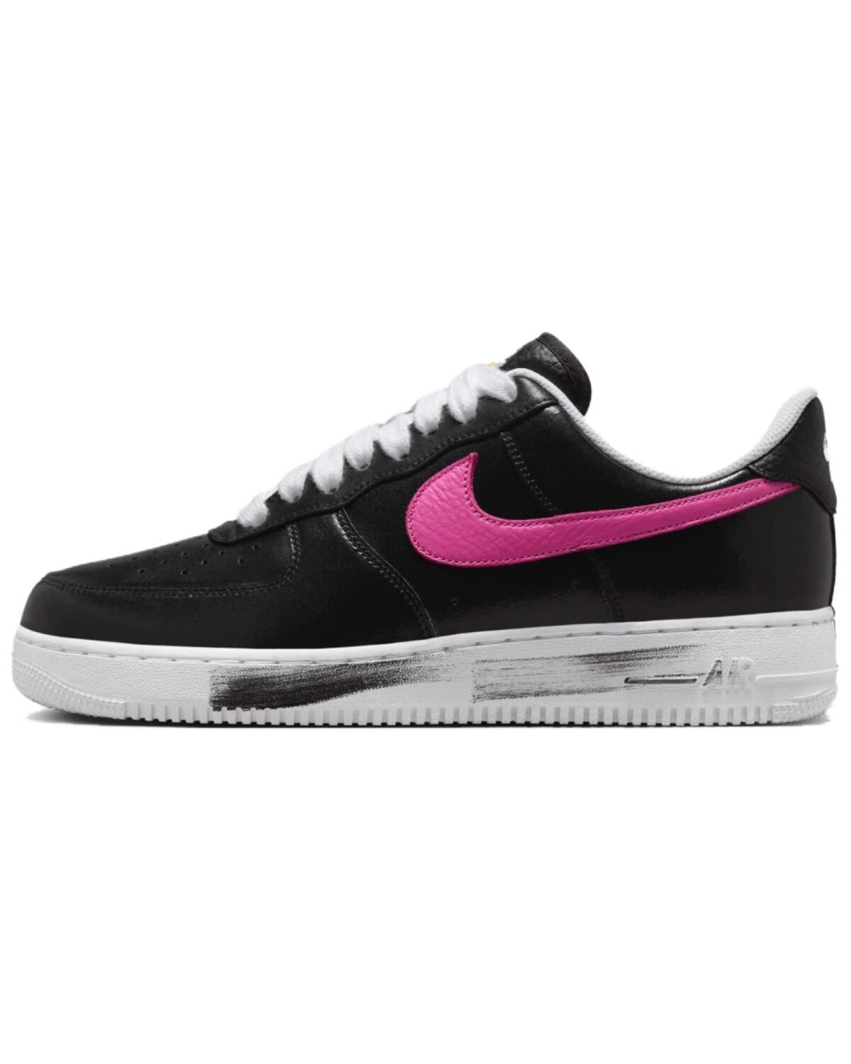 Nike Air Force 1 unisex кроссовки черно-зеленые с розовыми вставками картинка