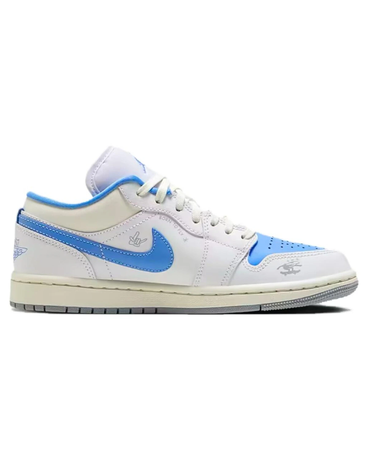 Jordan Air Jordan 1 унисекс кроссовки кожаные бело-синие картинка