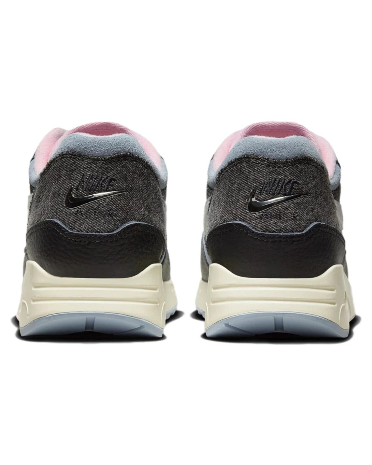 Nike Air Max 1 унисекс кроссовки замшевые черно-сине-розовые картинка