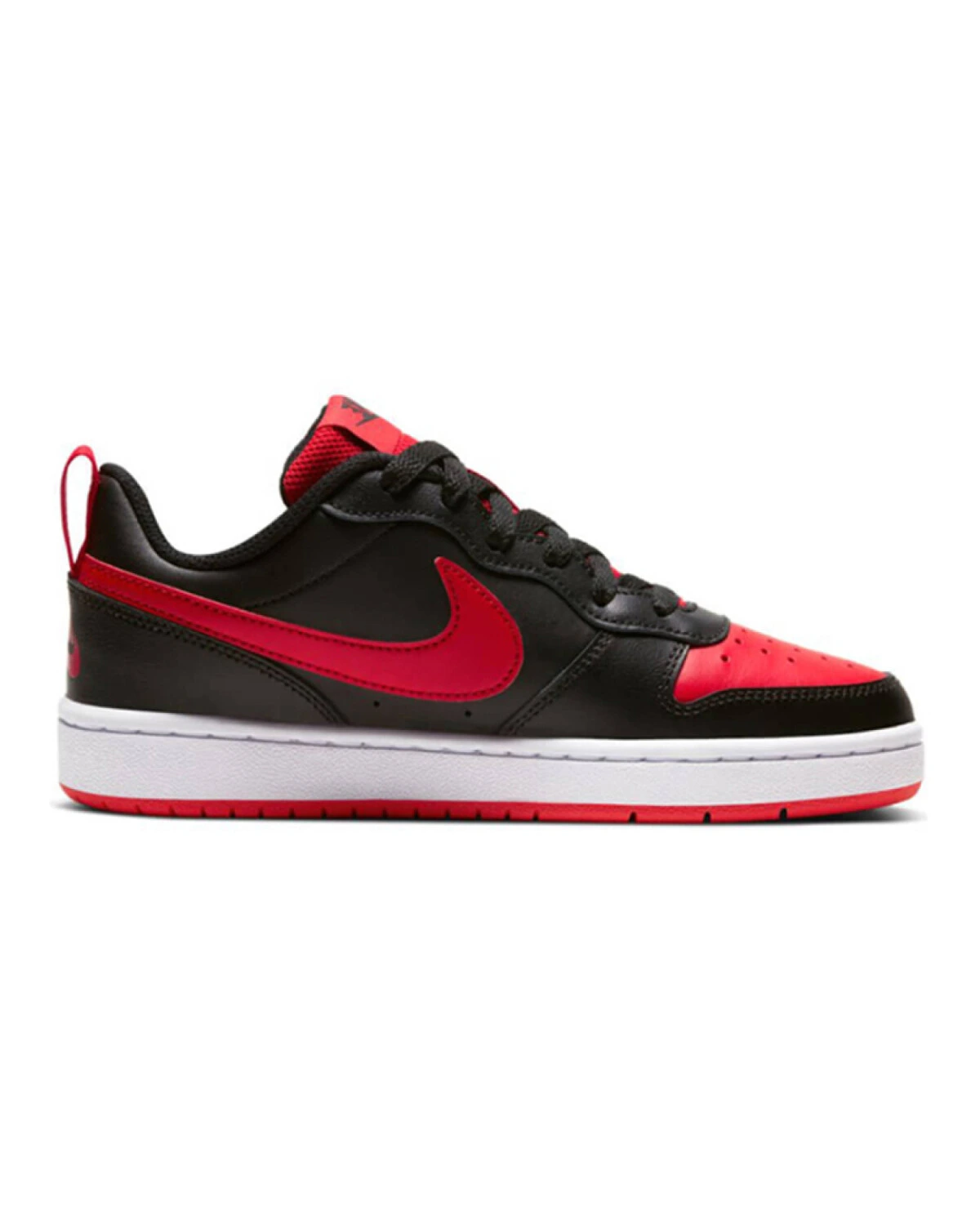 Nike Court Borough Low 2 детские кеды кожаные черно-красные картинка