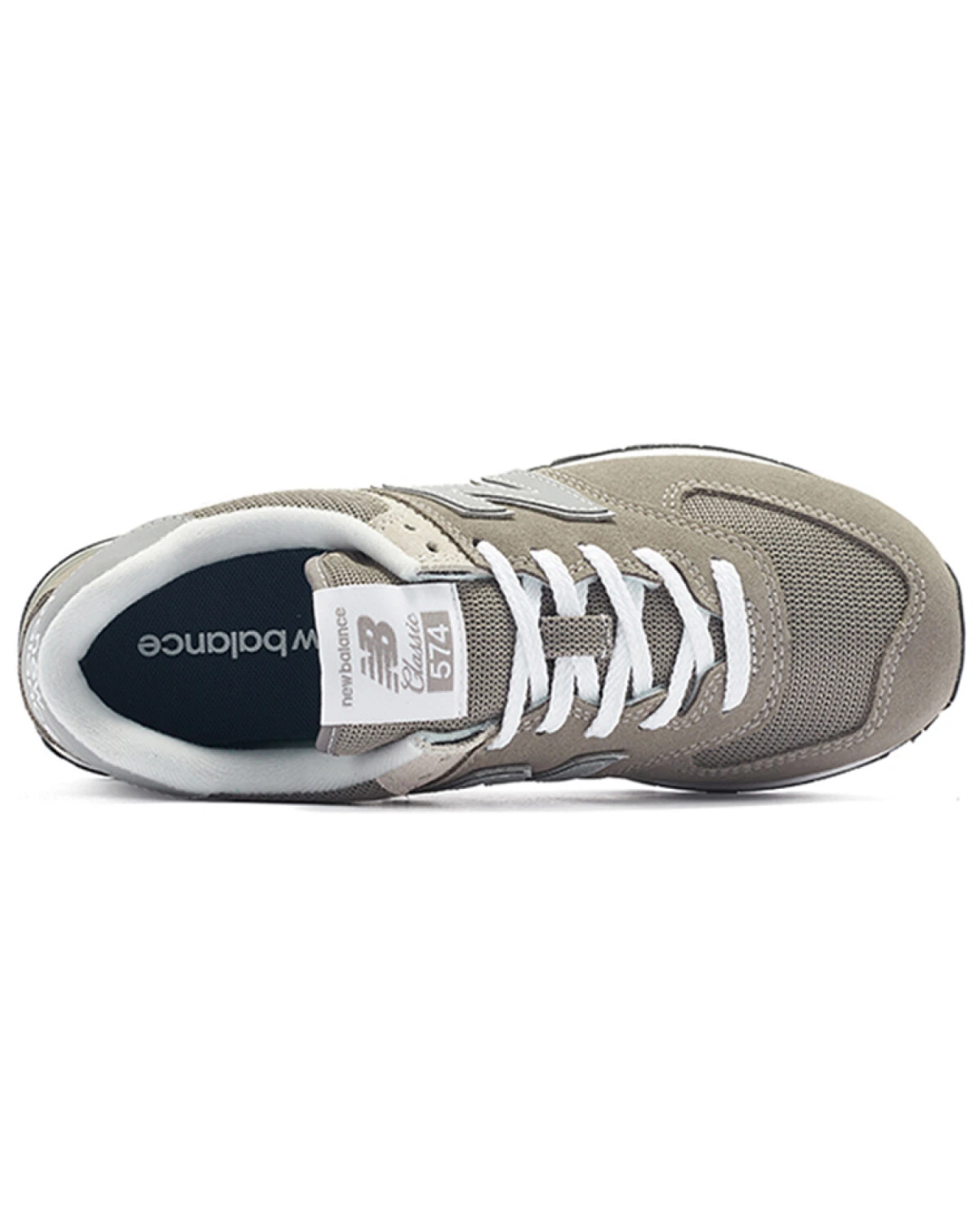 New Balance 574 унисекс кроссовки бежевые из ткани и замши дышащие картинка