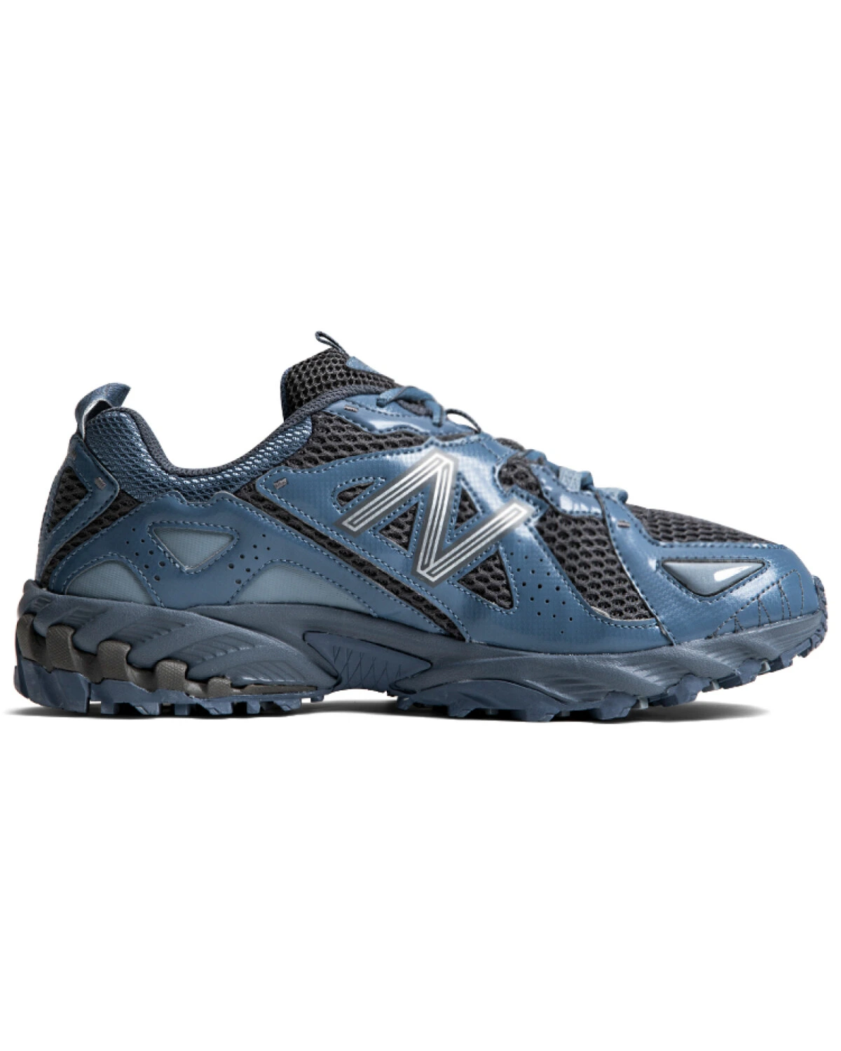 New Balance ML610 унисекс кроссовки сине-чёрные из сетки и ткани картинка