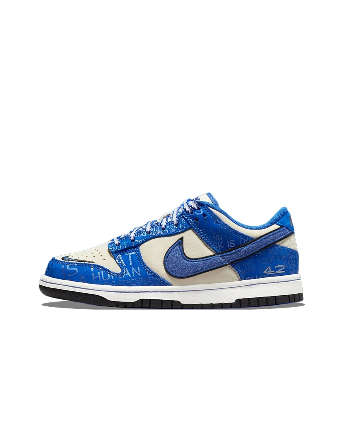 Nike Dunk детские кроссовки синие из кожи и замши картинка