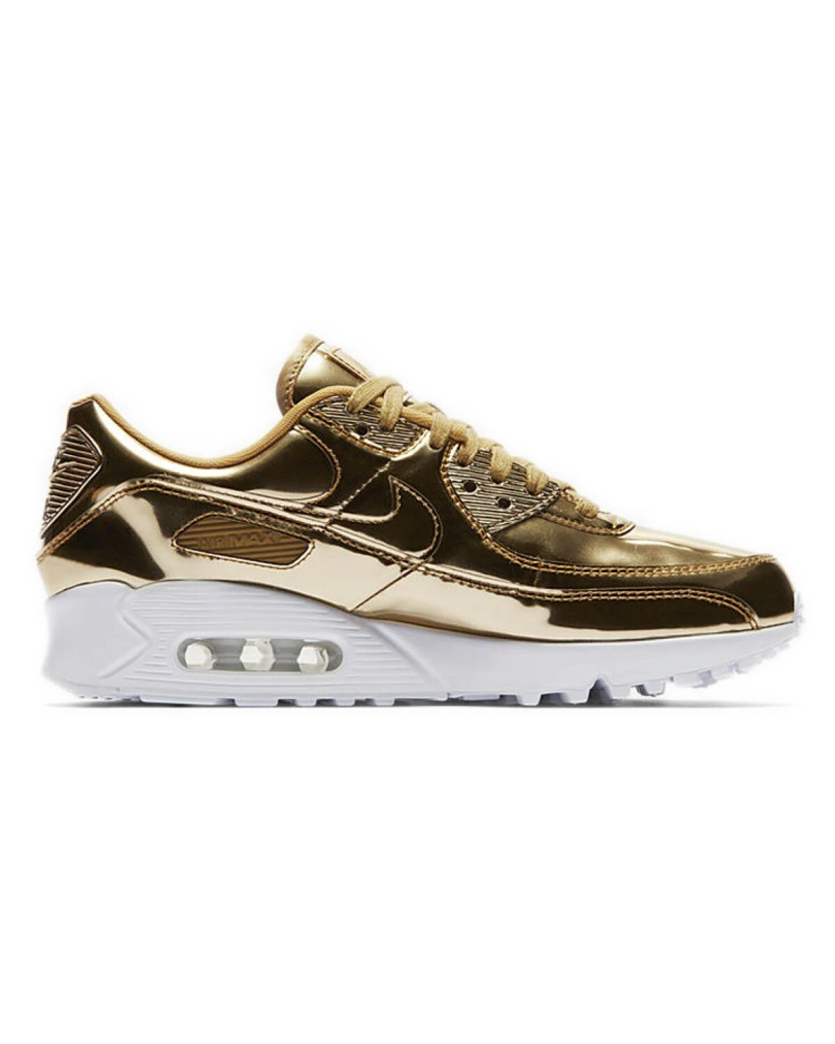 Nike Air Max 90 женские кроссовки золотые картинка
