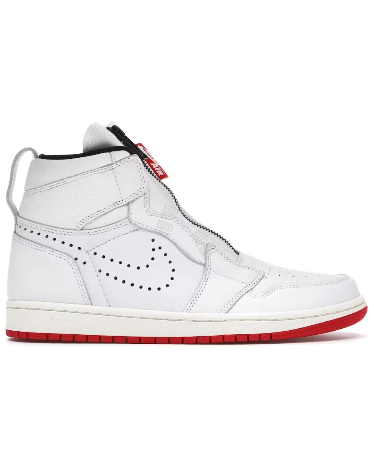 Jordan Air Jordan 1 High Zip мужские высокие кожаные кроссовки бело-красные картинка
