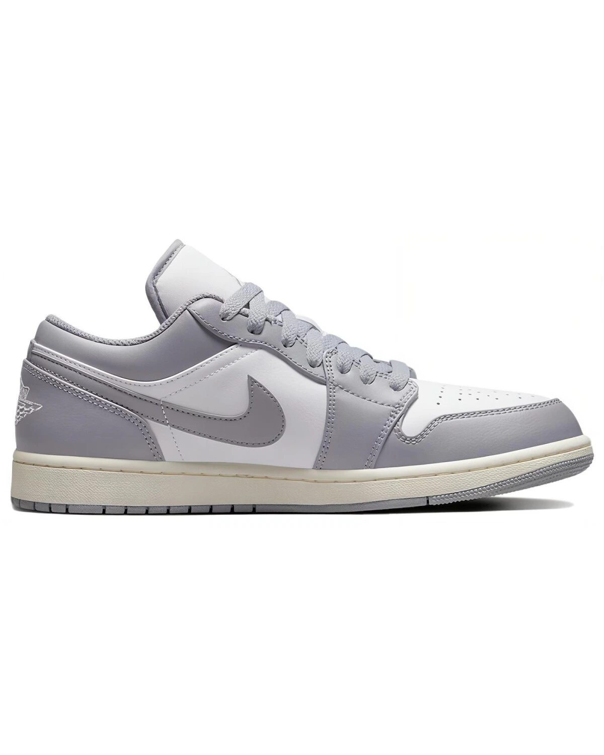 Jordan Air Jordan 1 унисекс кроссовки кожаные бело-серые картинка