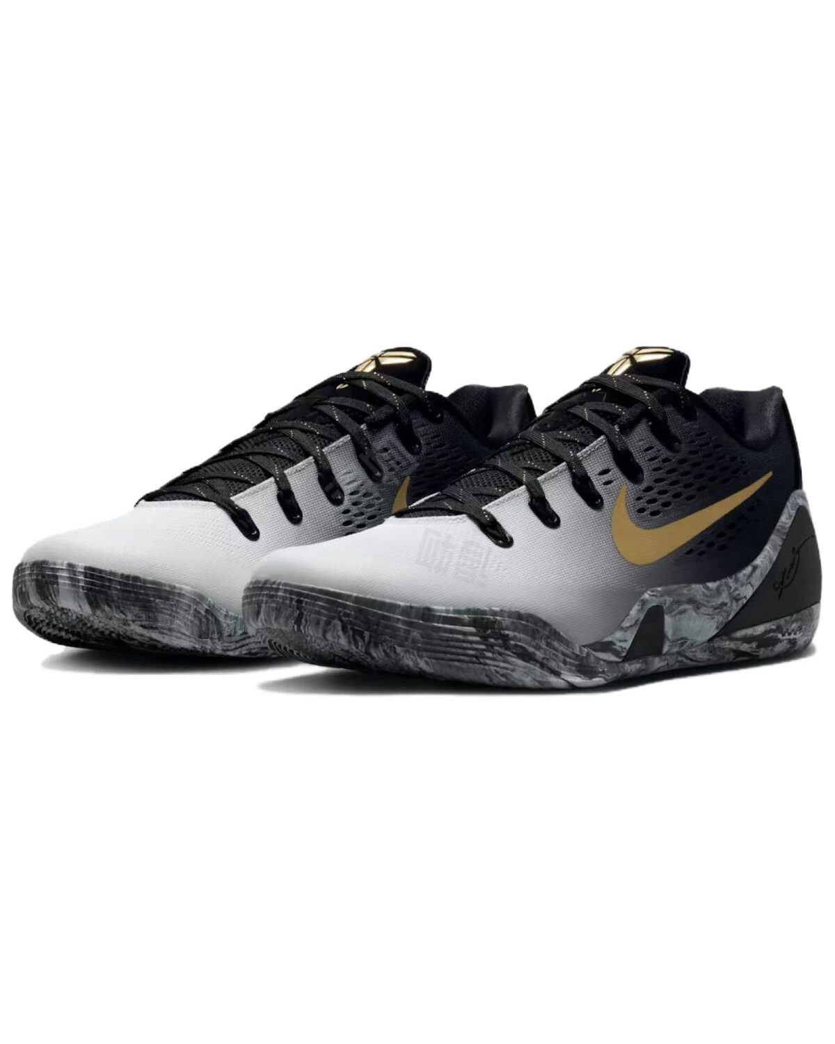Nike Kobe 9 EM баскетбольные кроссовки нескользящие черно-белые картинка