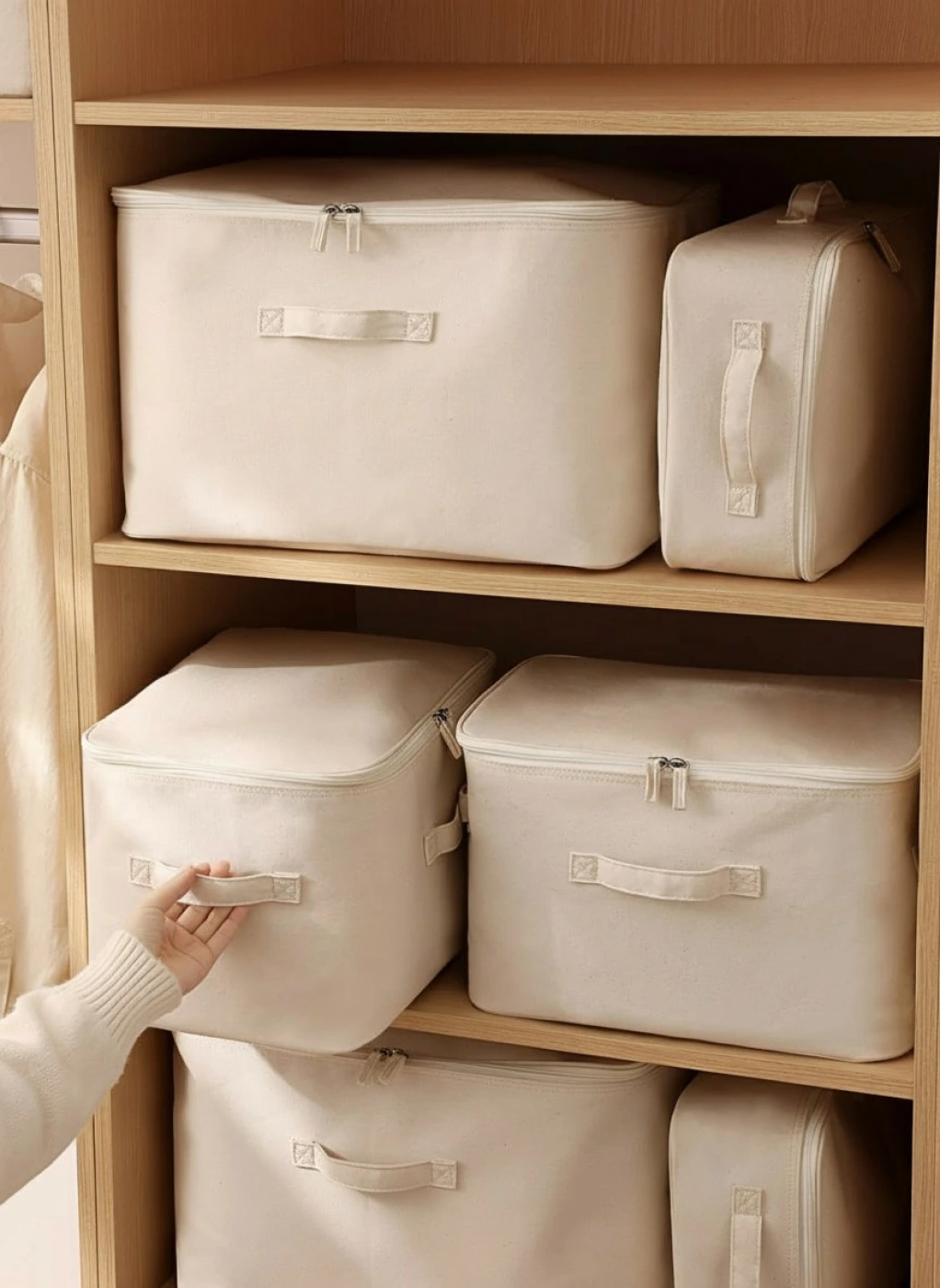 Сумка для хранения одежды, пыленепроницаемая, из чистого хлопка картинка