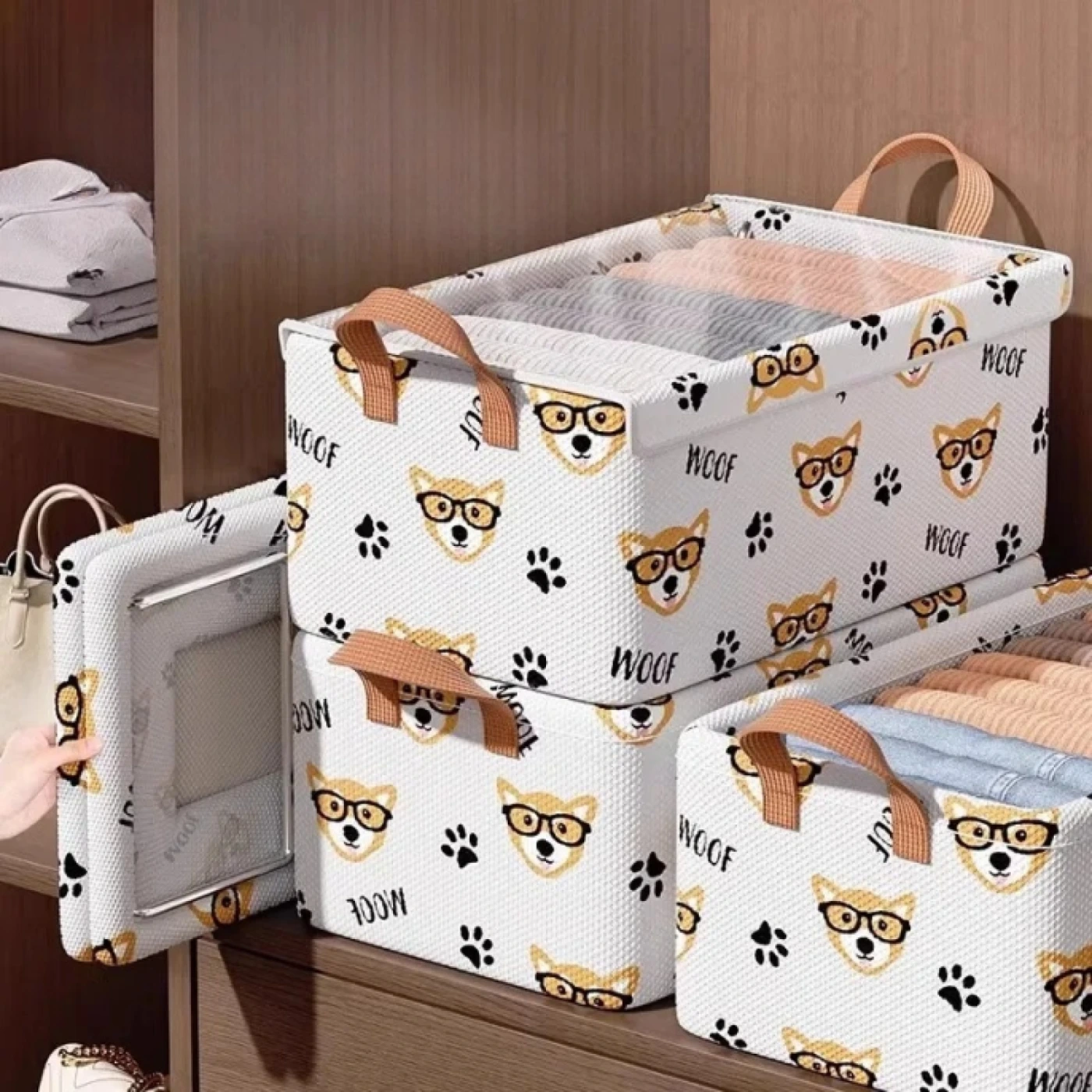 Складная корзина-органайзер для хранения одежды картинка