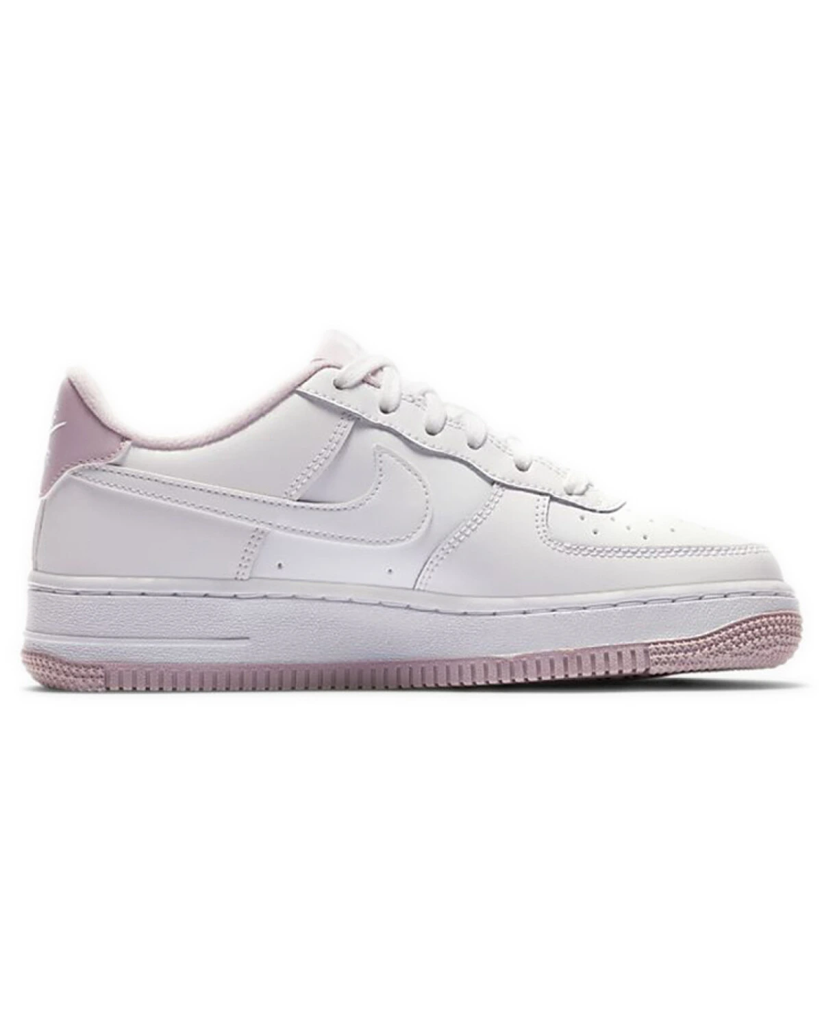 Nike Air Force 1 детские кеды кожаные бело-розовые картинка