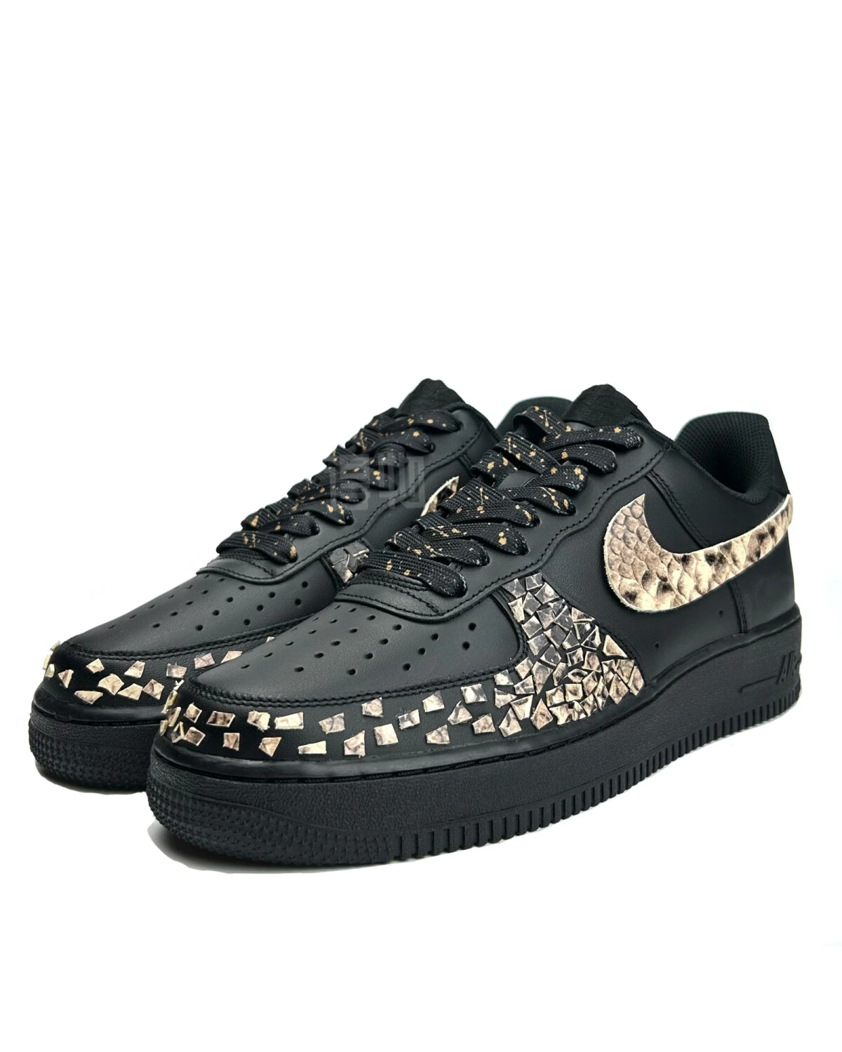 Nike Air Force 1 мужские и женские кроссовки золотой питон картинка