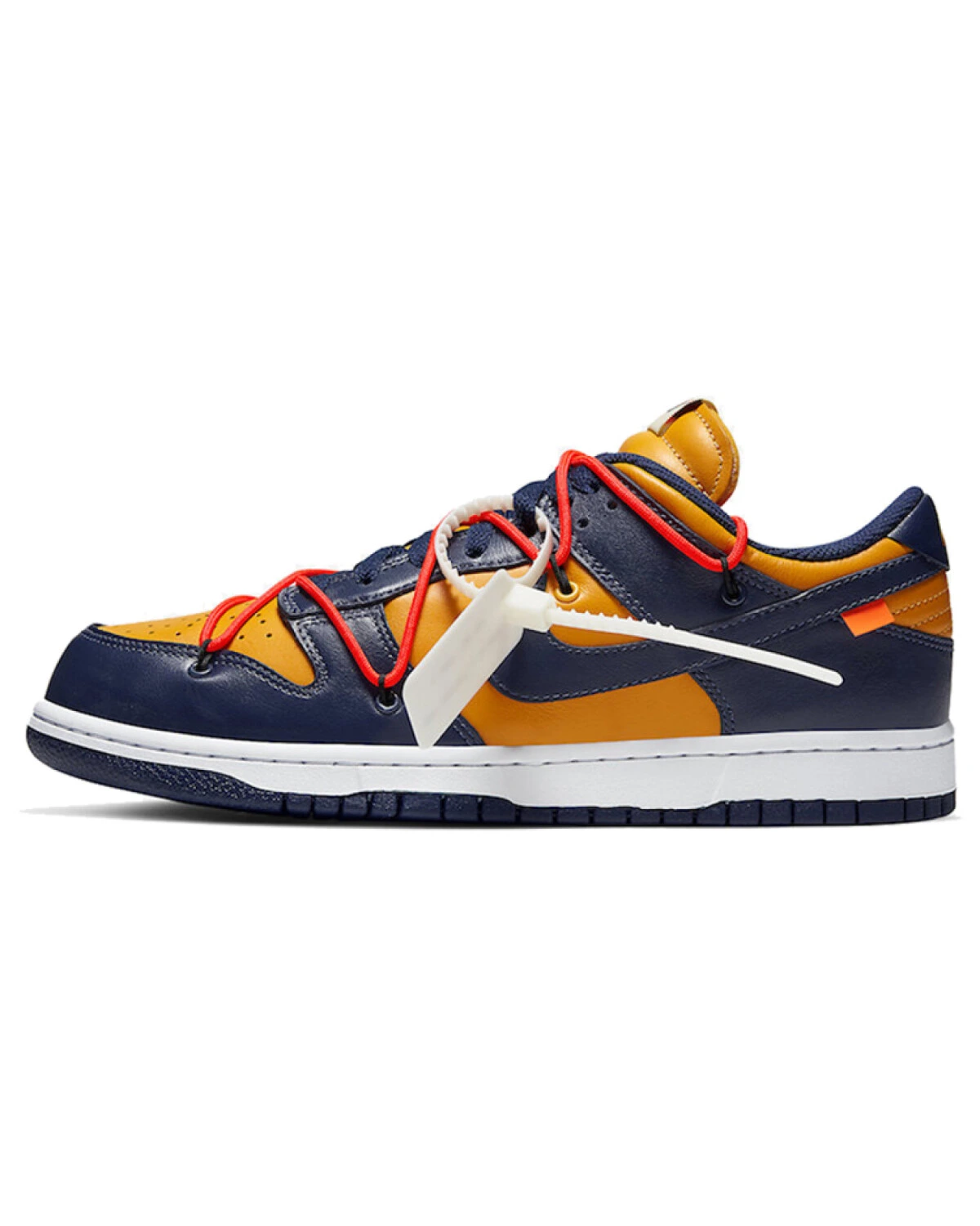 Nike OFF-WHITE x Dunk Low унисекс кроссовки кожаные сине-желтые картинка