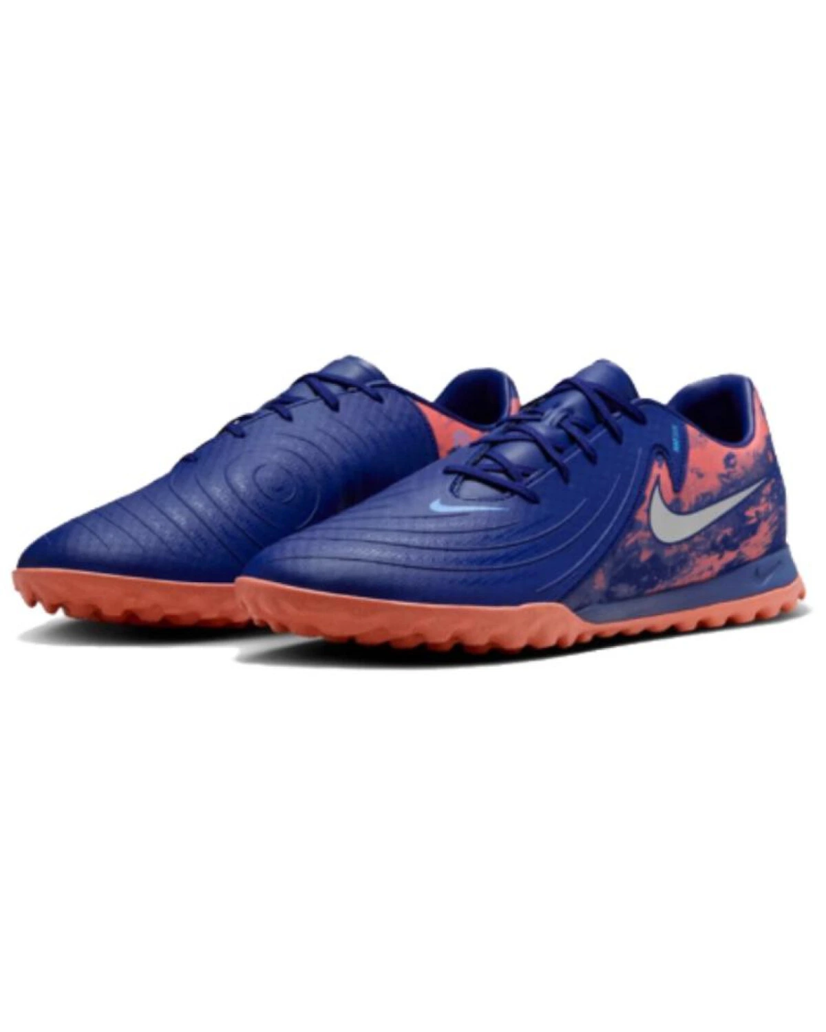 Nike Phantom GX 2 Academy унисекс футбольные бутсы синие с оранжевыми акцентами картинка