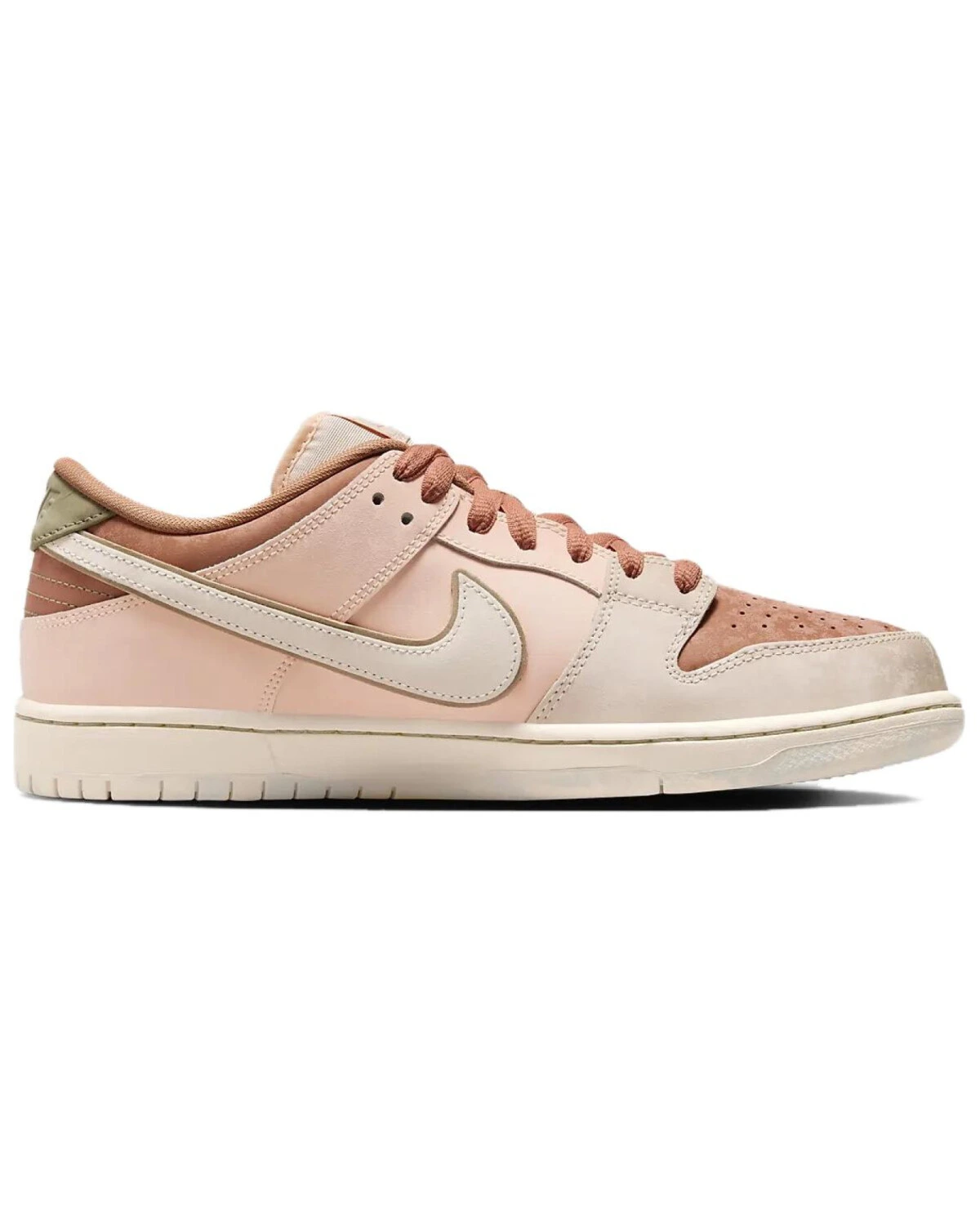 Nike Dunk SB unisex кроссовки розово-бежевые с коричневыми вставками картинка