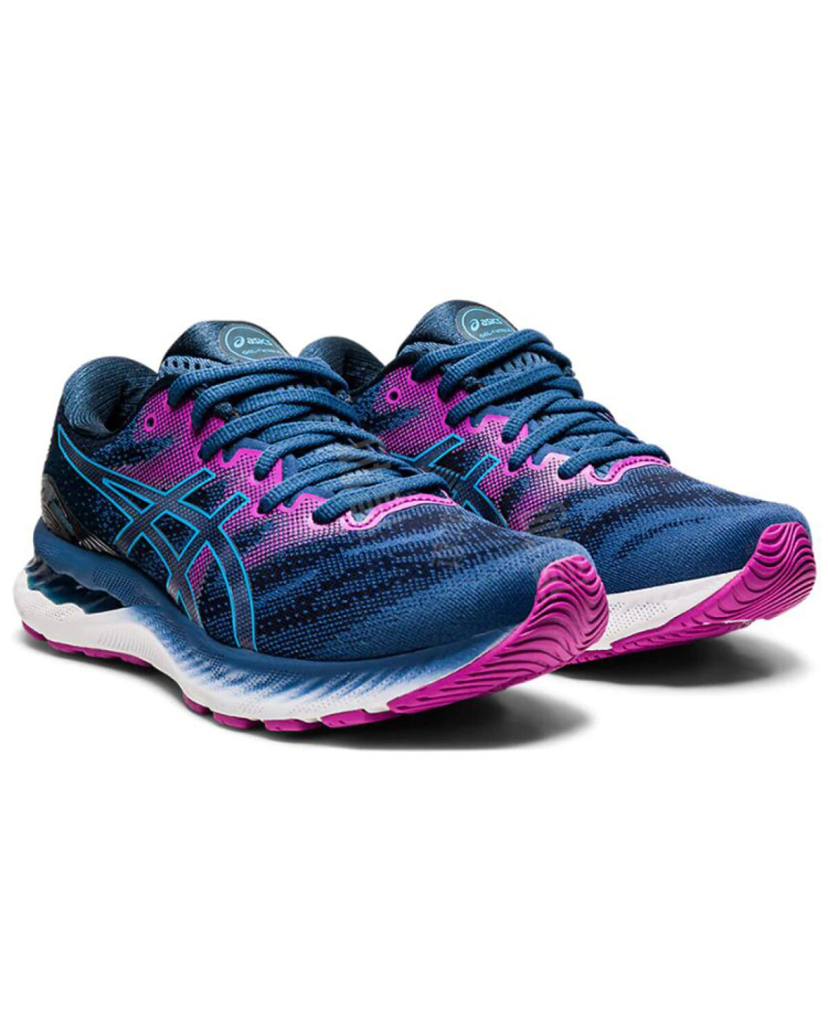 Asics GEL-Nimbus 23 женские спортивные кроссовки для бега темно-синие картинка