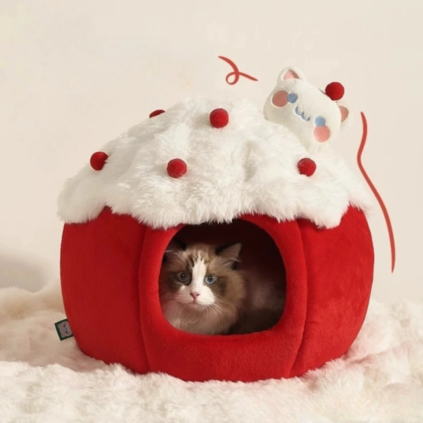 Домик для кошки из мягкого бархата картинка