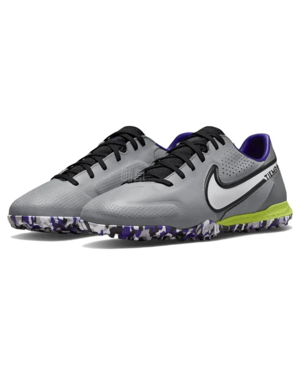 Nike Tiempo Legend 9 Pro мужские футбольные кроссовки серо-фиолетовые с резиновыми шипами картинка
