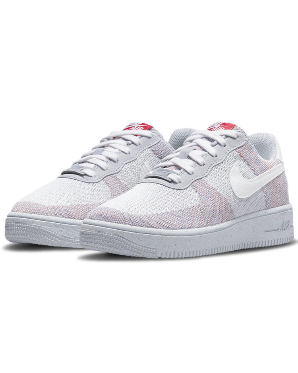 Nike Air Force 1 crater flyknit мужские кроссовки сетчатые серо-белые картинка