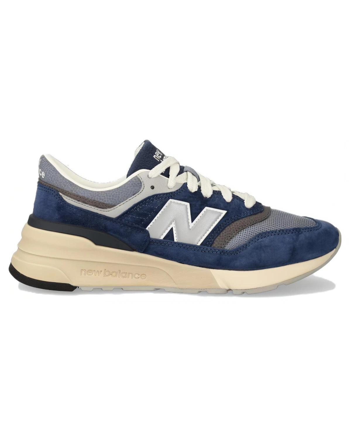 New Balance 997R унисекс кроссовки беговые кожаные сине-серебряные картинка